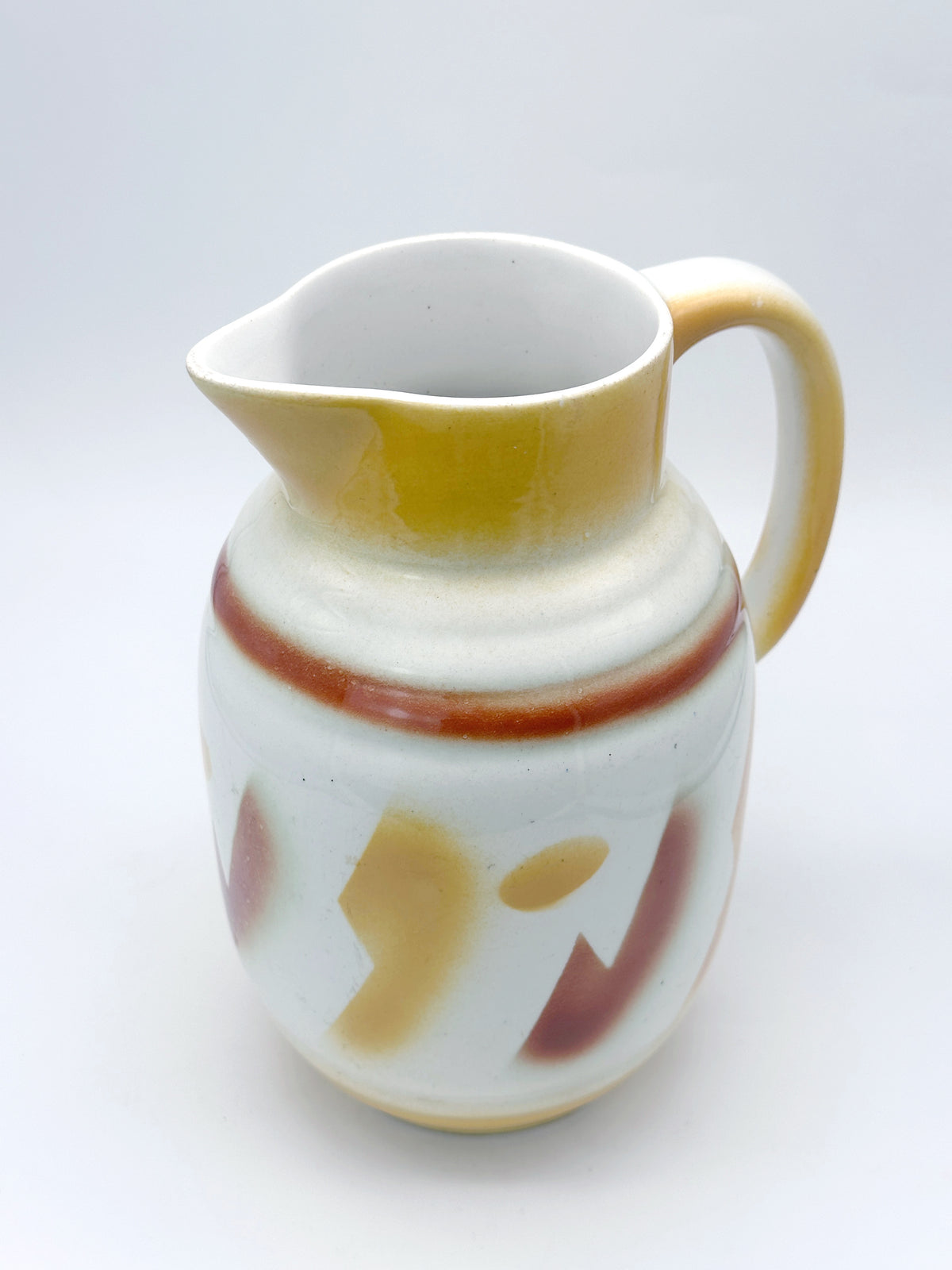 Antiker Art Déco Keramikkrug mit Spritzdekor um 1920/30