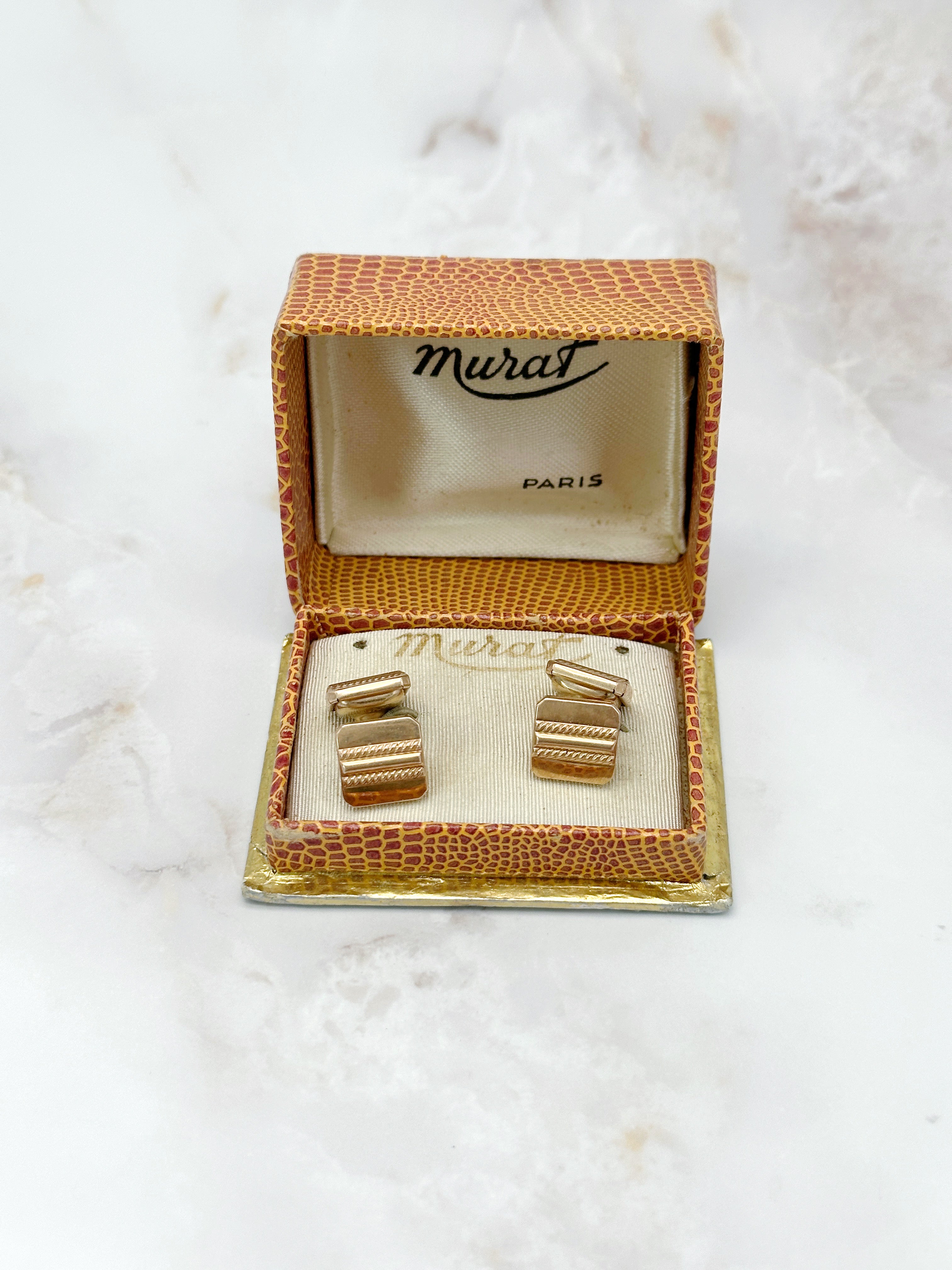 Klassische vergoldete Manschettenknöpfe von Murat Paris