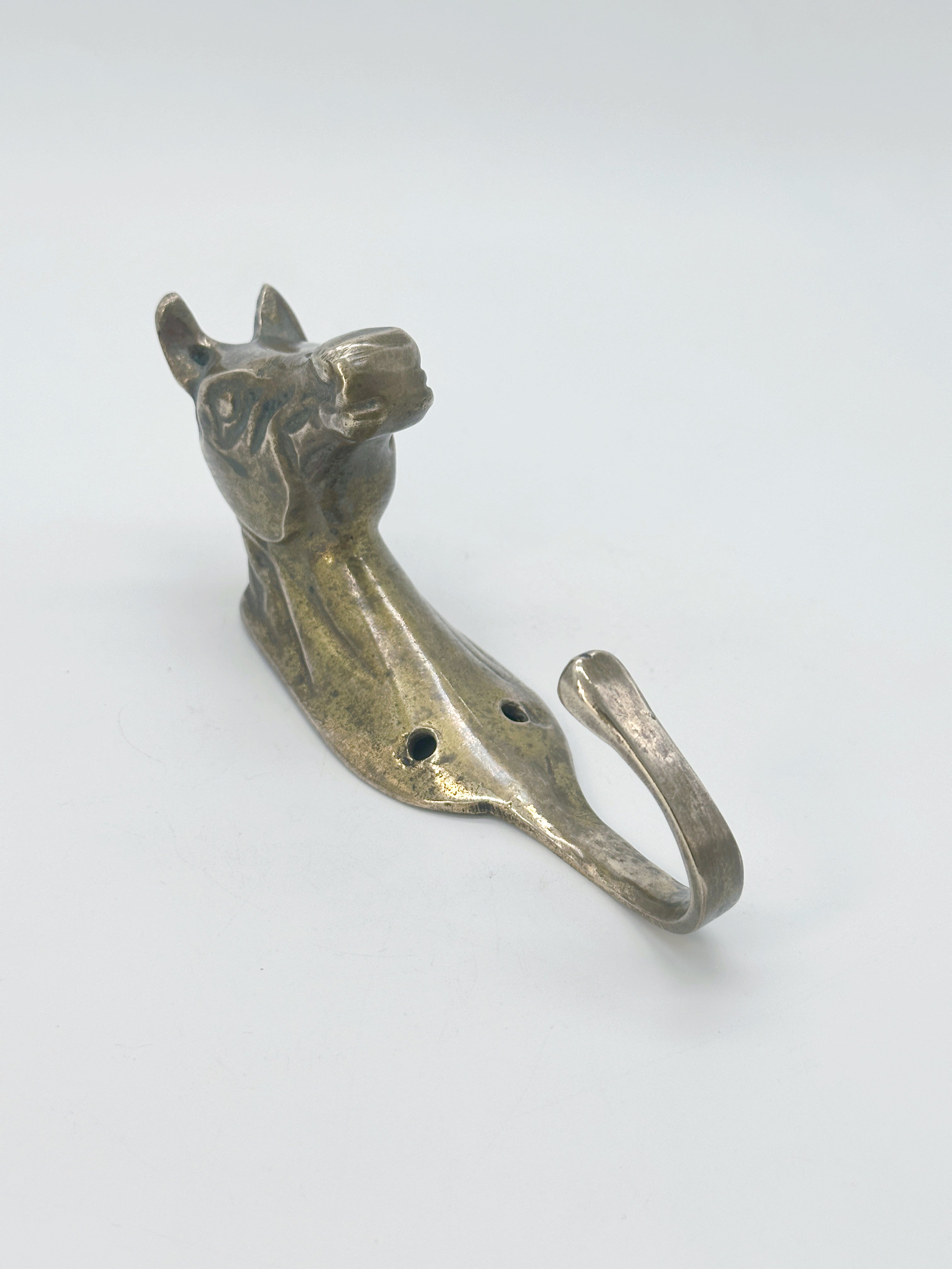 Vintage Kleiderhaken "Pferdekopf" aus massivem Messing