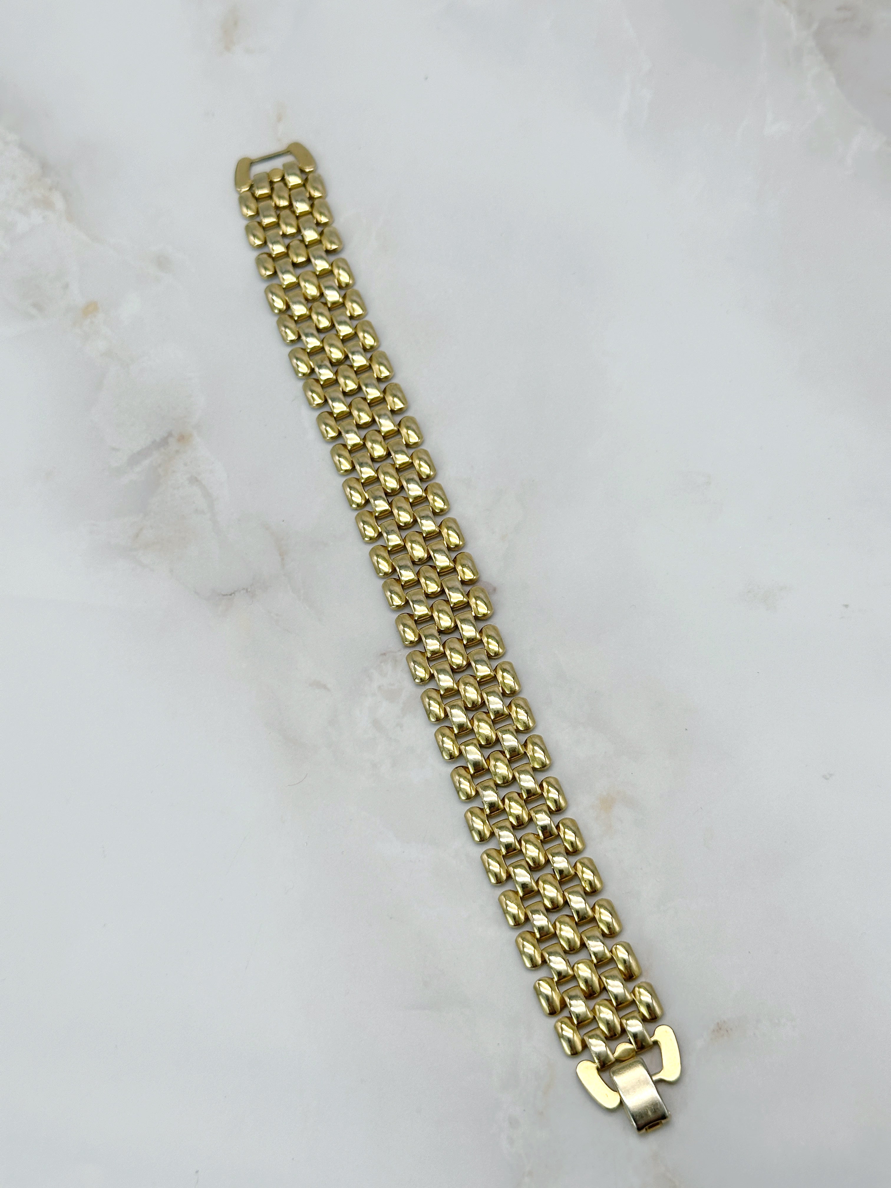 Breites Vintage Gliederarmband mit feiner Struktur