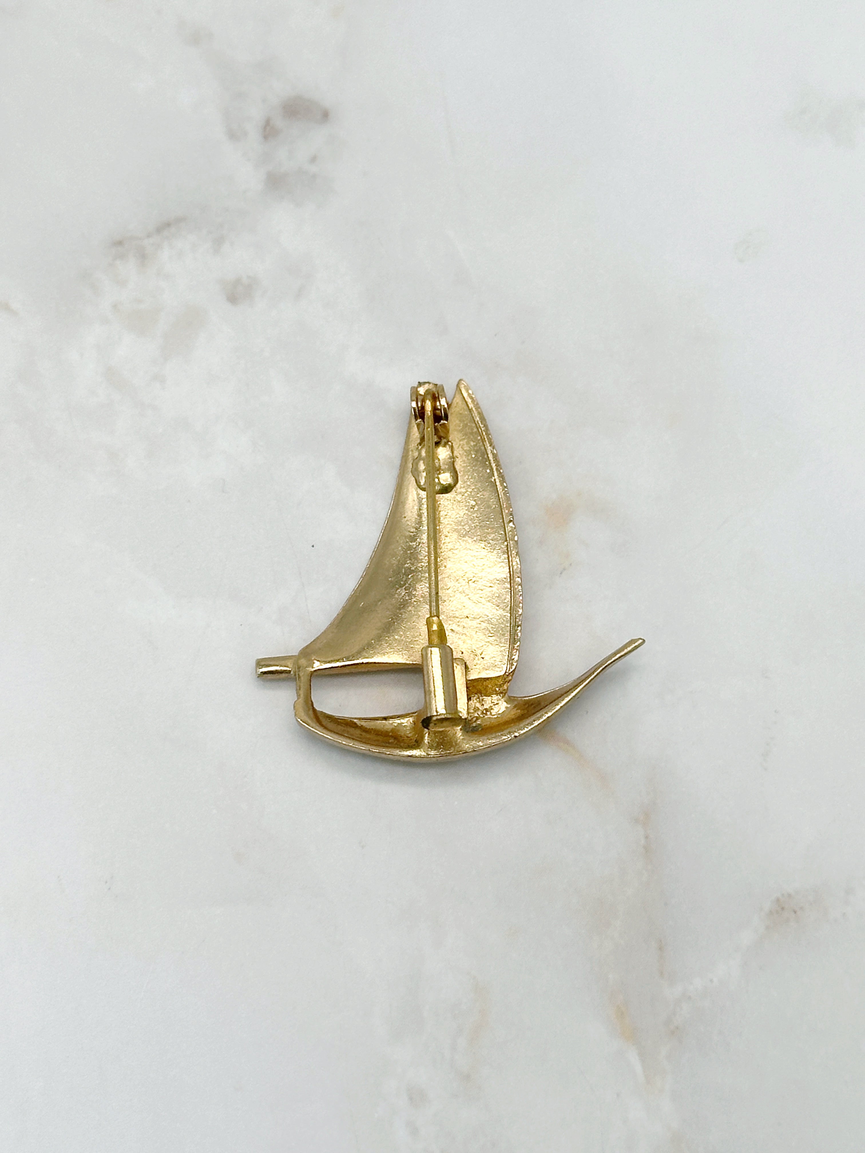 Vintage Brosche Segelboot