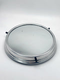 Vintage Drehtablett mit Spiegelglas und Metall