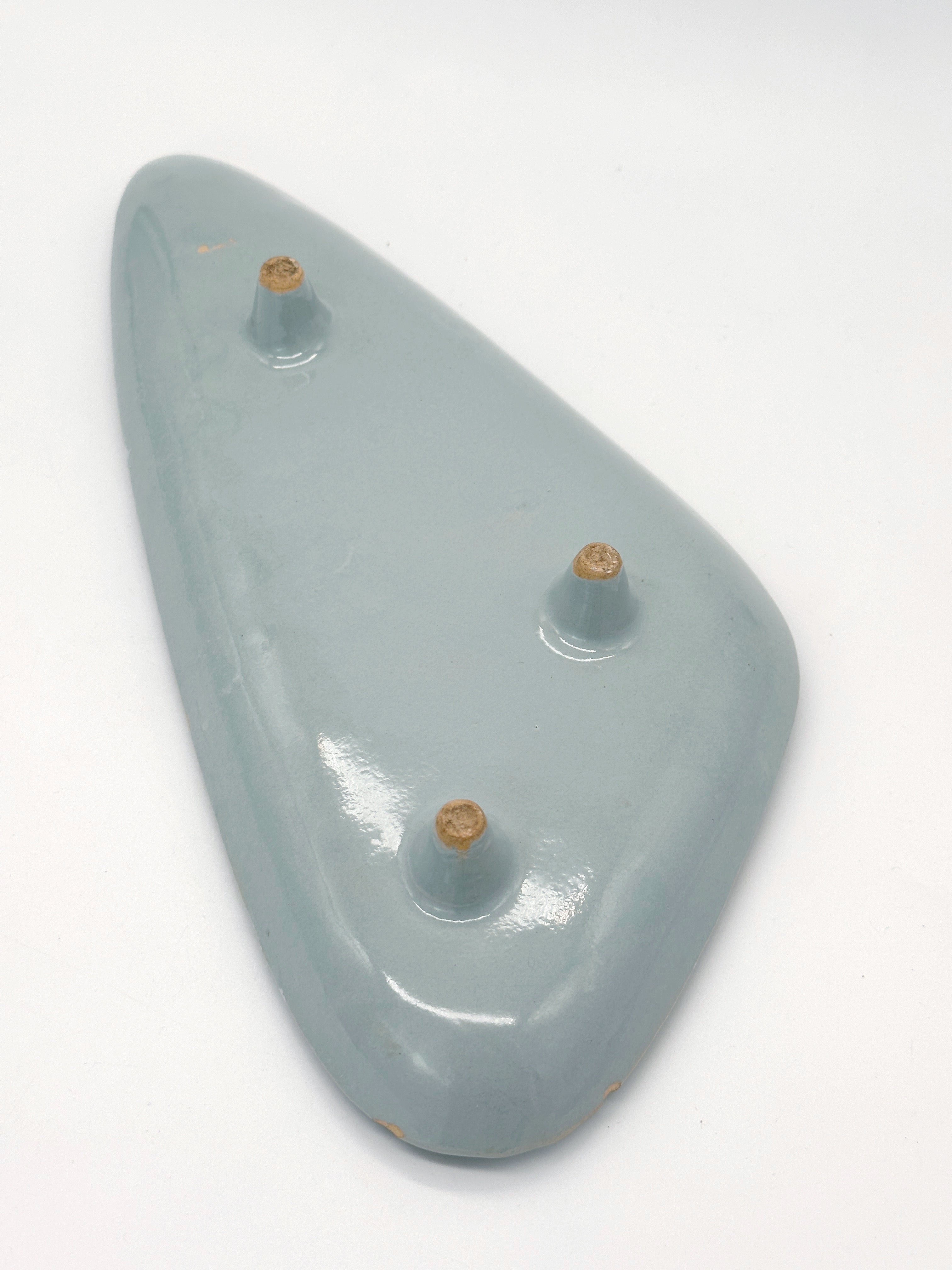 Midcentury Dreieck-Kerzenhalter in Mint für drei Kerzen