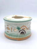 Vintage Stövchen aus Meissen Steingut mit Spritzdekor um 1930