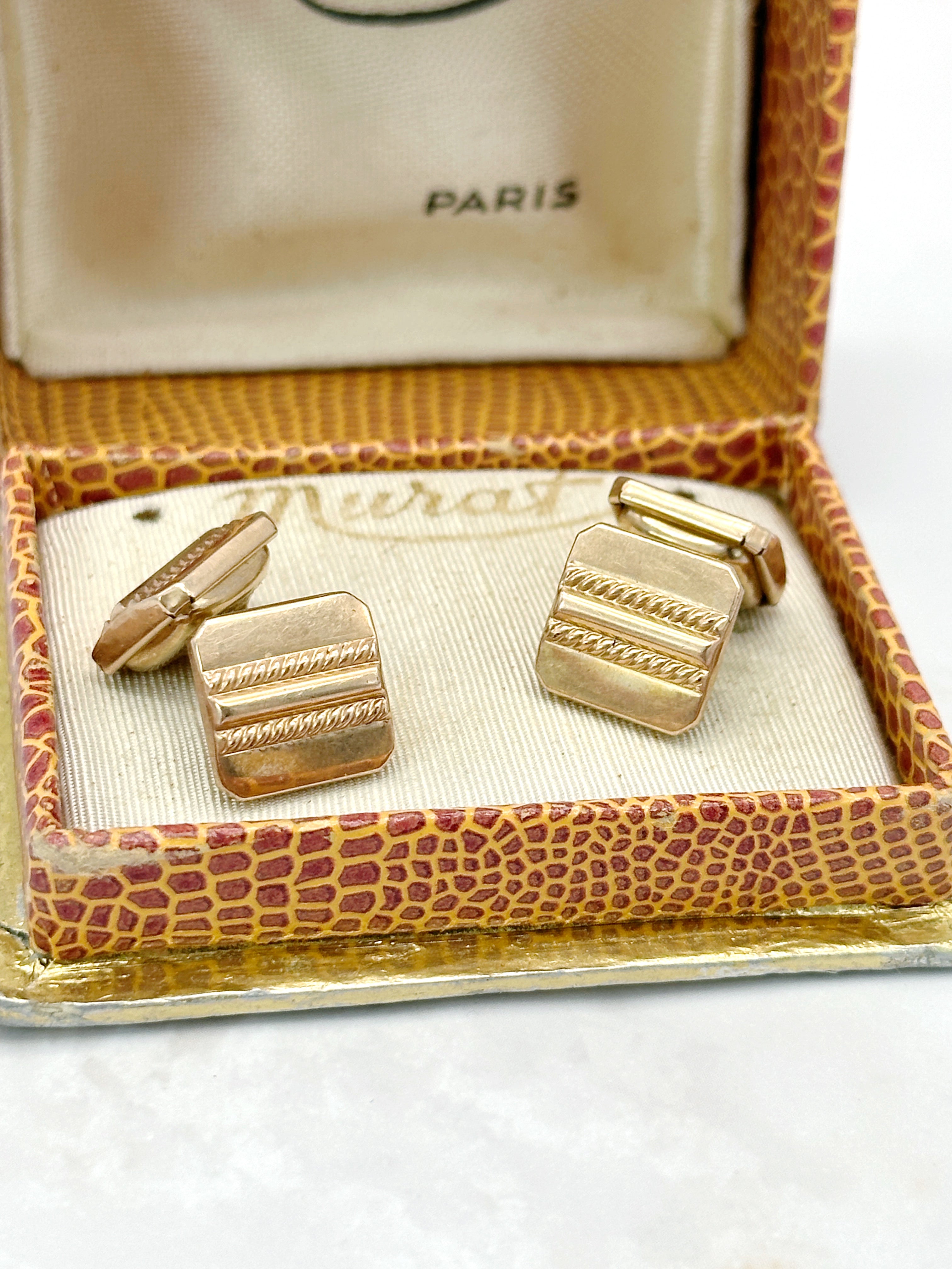 Klassische vergoldete Manschettenknöpfe von Murat Paris