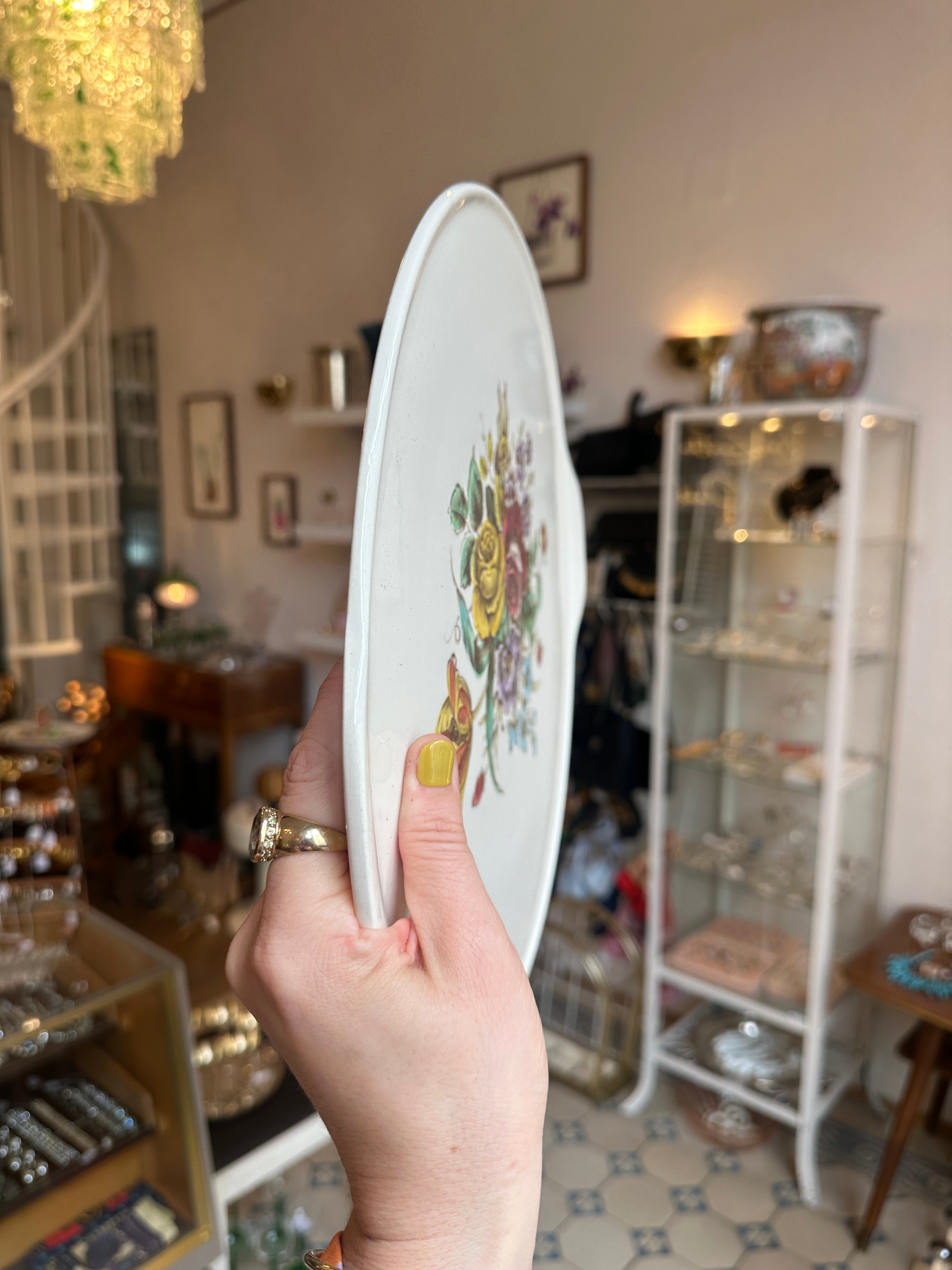 Vintage Kuchenplatte Villeroy & Boch Serie Bouquet mit Blumenmotiv