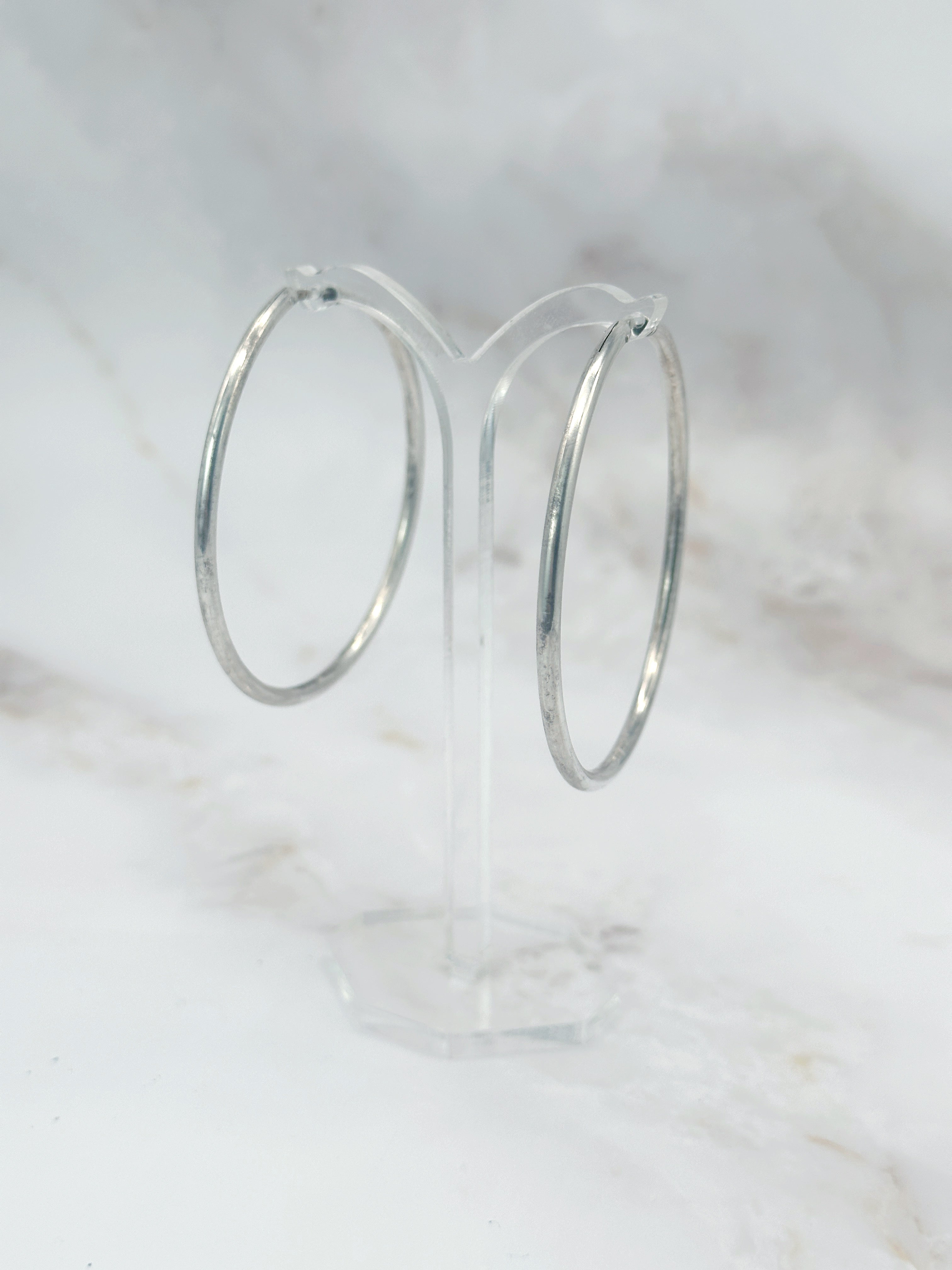 Große minimalistische Creolen aus 925 Sterling Silber