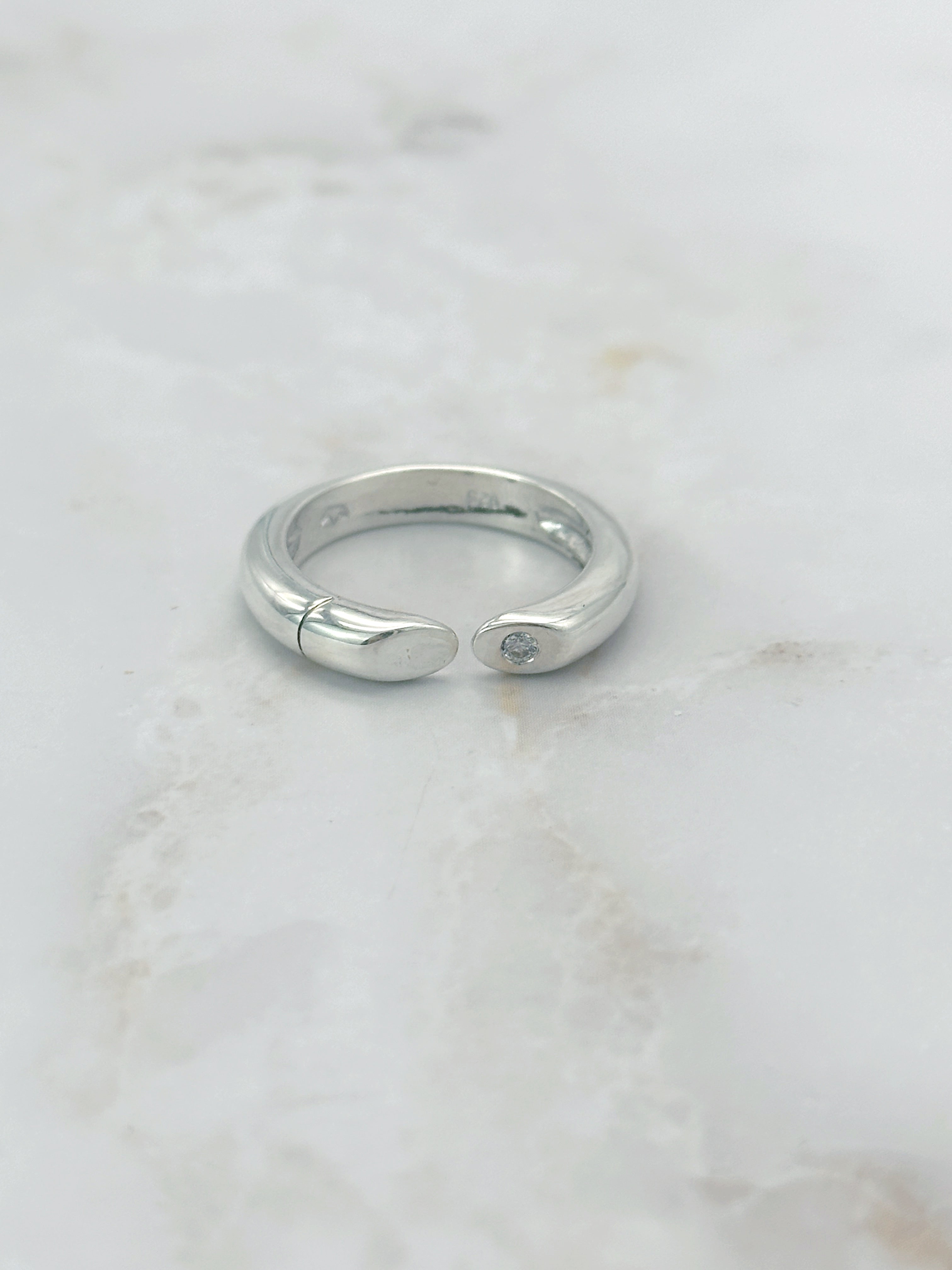 Ausgefallener Silber Ring mit Strass