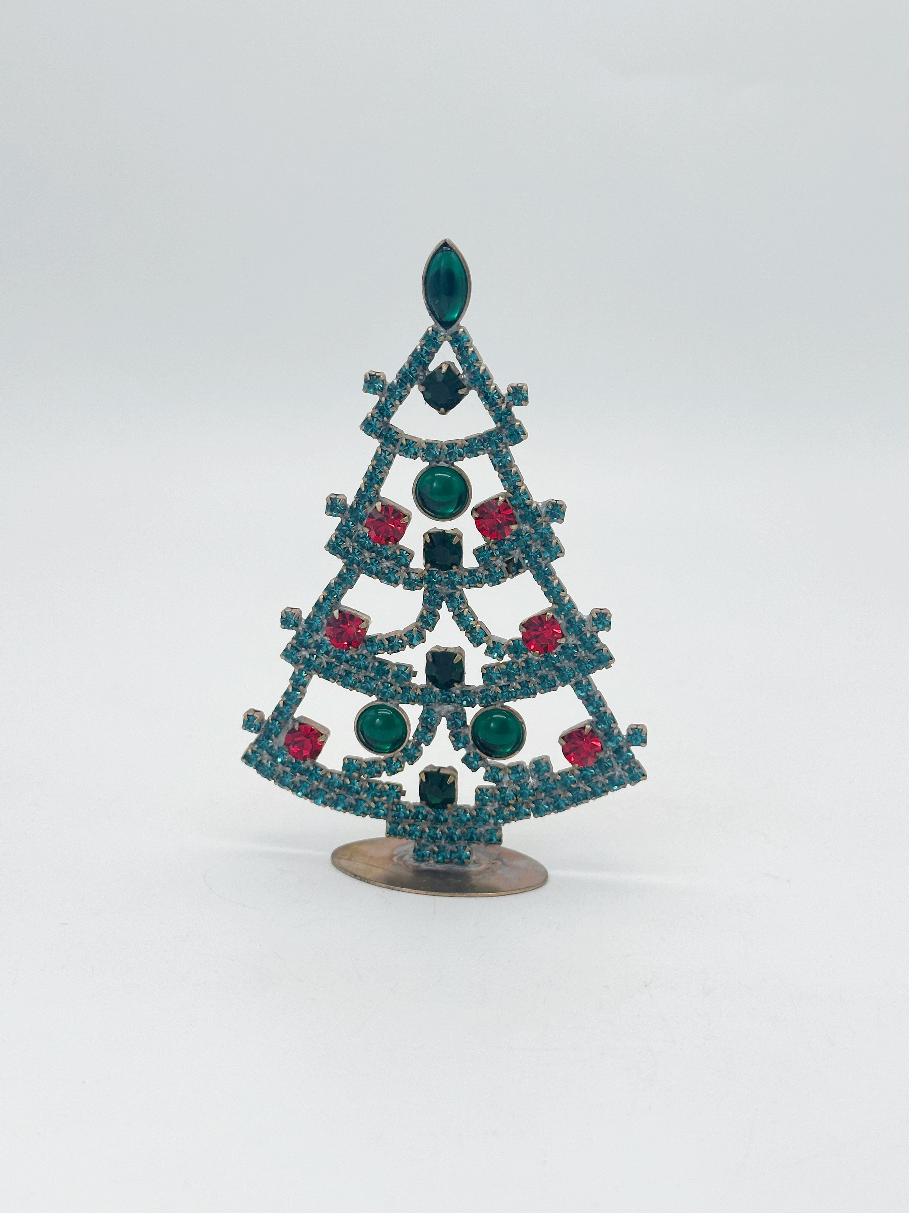 Vintage Gablonzer Christbaum aus Strass & Kristall