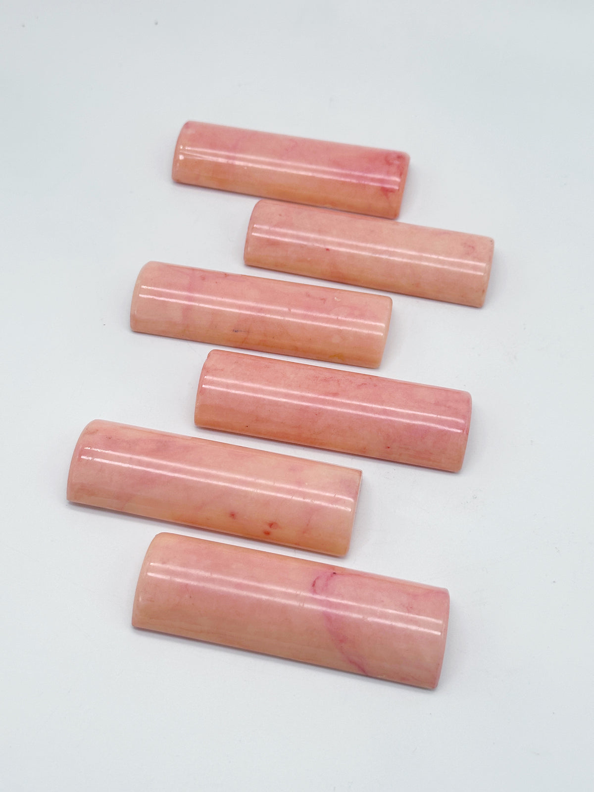 Messerbänkchen aus pfirsichfarbenem Marmor – elegantes 6er-Set