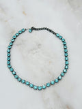 Vintage Strass Choker mit eisblauen Steinen