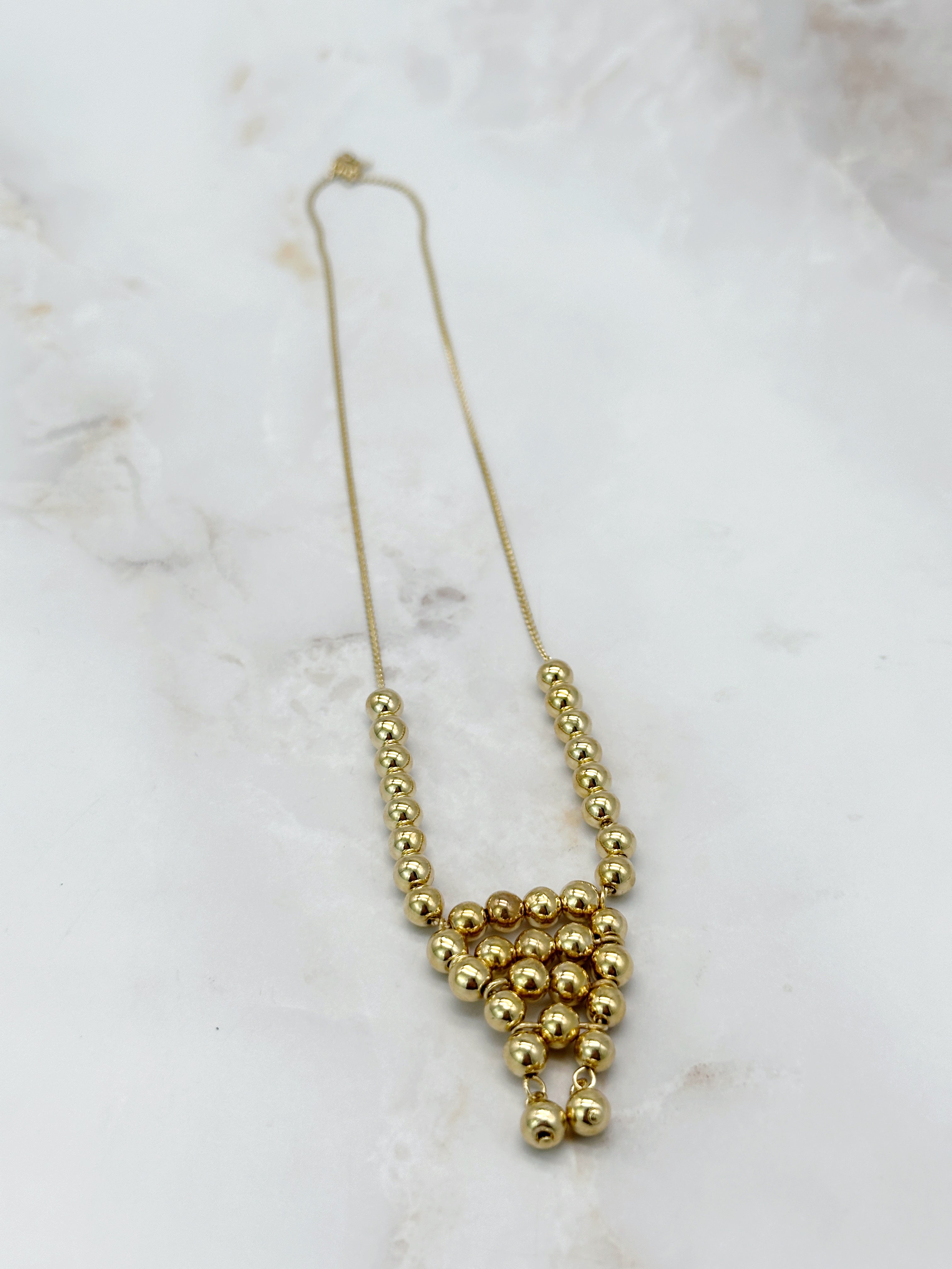 Vintage Halskette mit Kugeldesign und feiner vergoldeter Kette