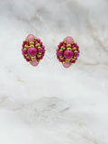 Ohrclips in Pink und Rosa mit Navettenform