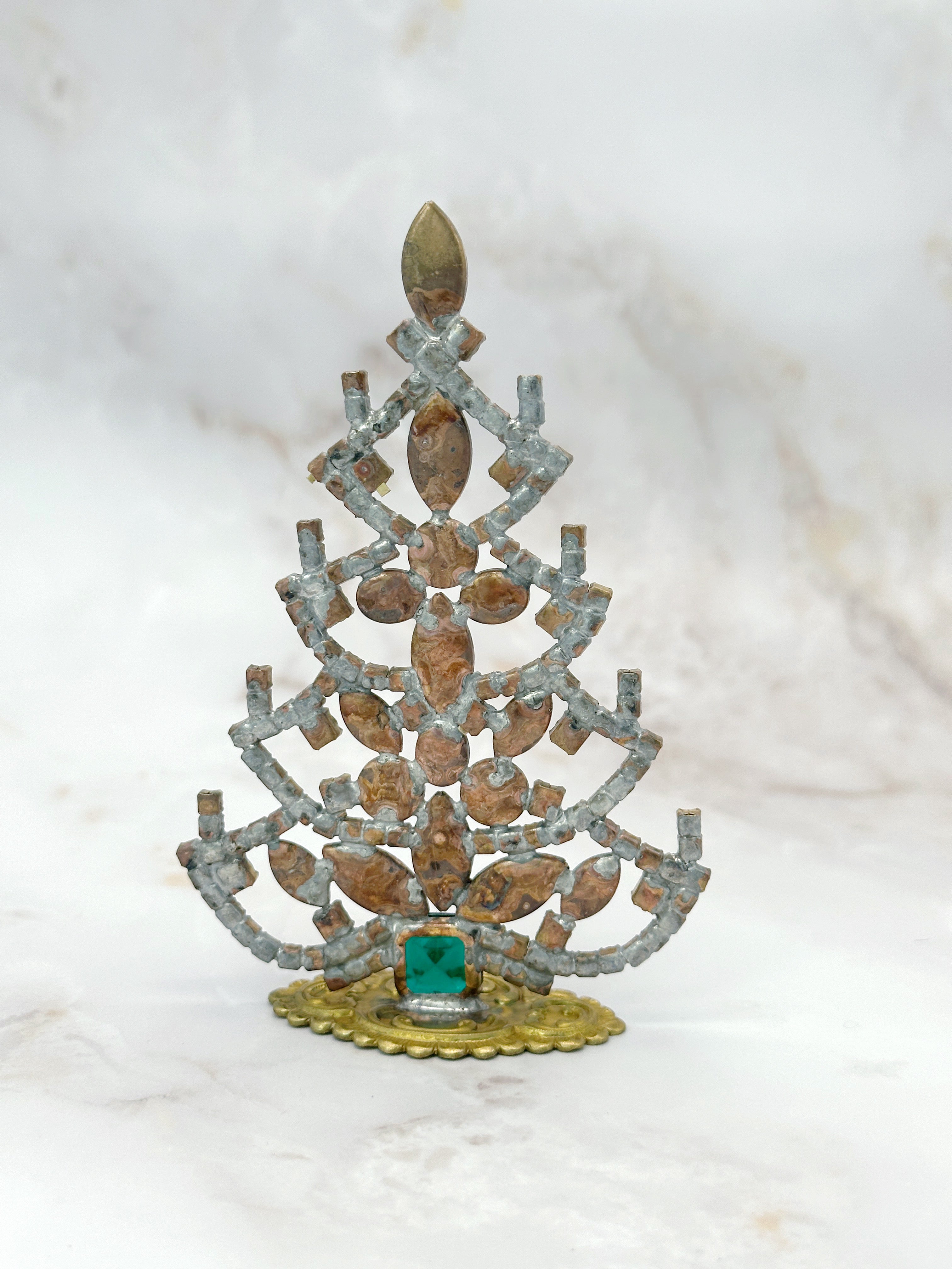 Vintage Gablonzer Christbaum aus Strass & Kristall