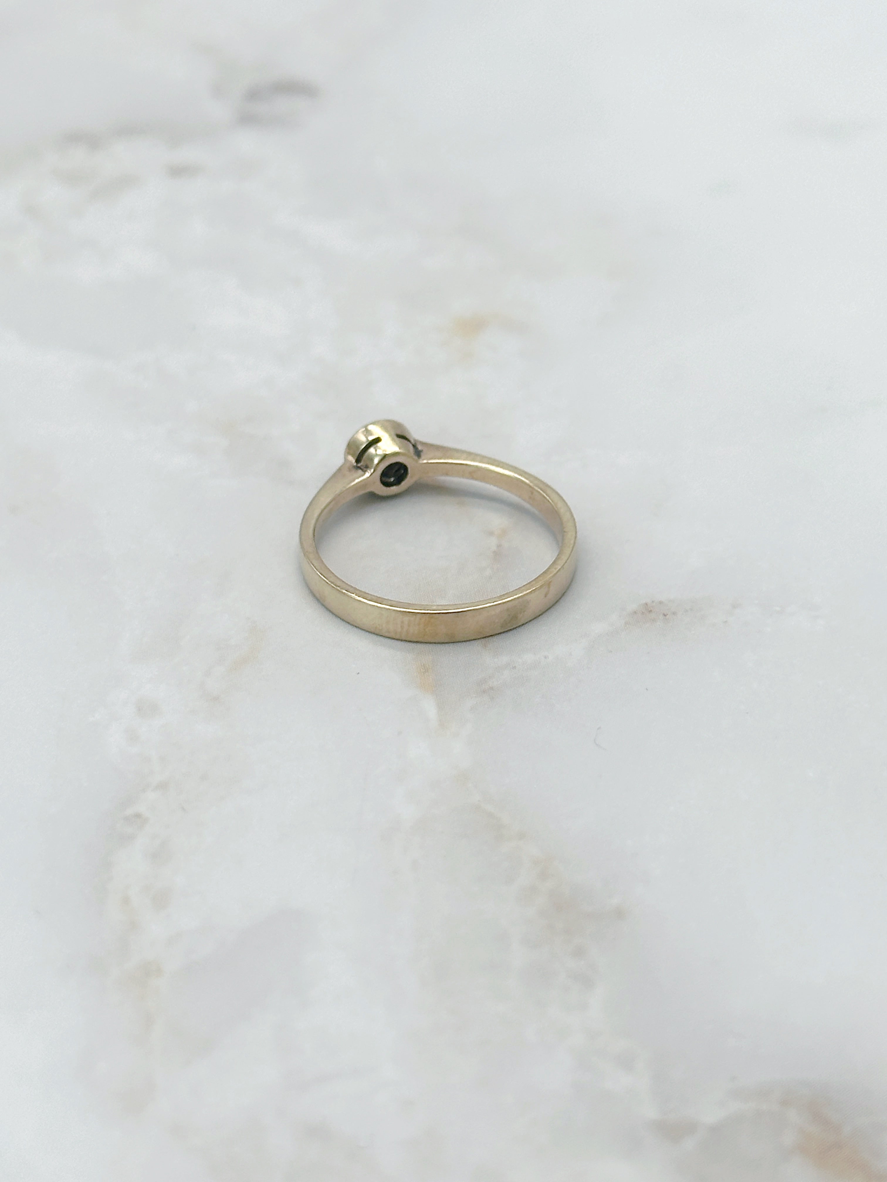 Vintage Solitär Ring in 585 Gelbgold mit Diamant