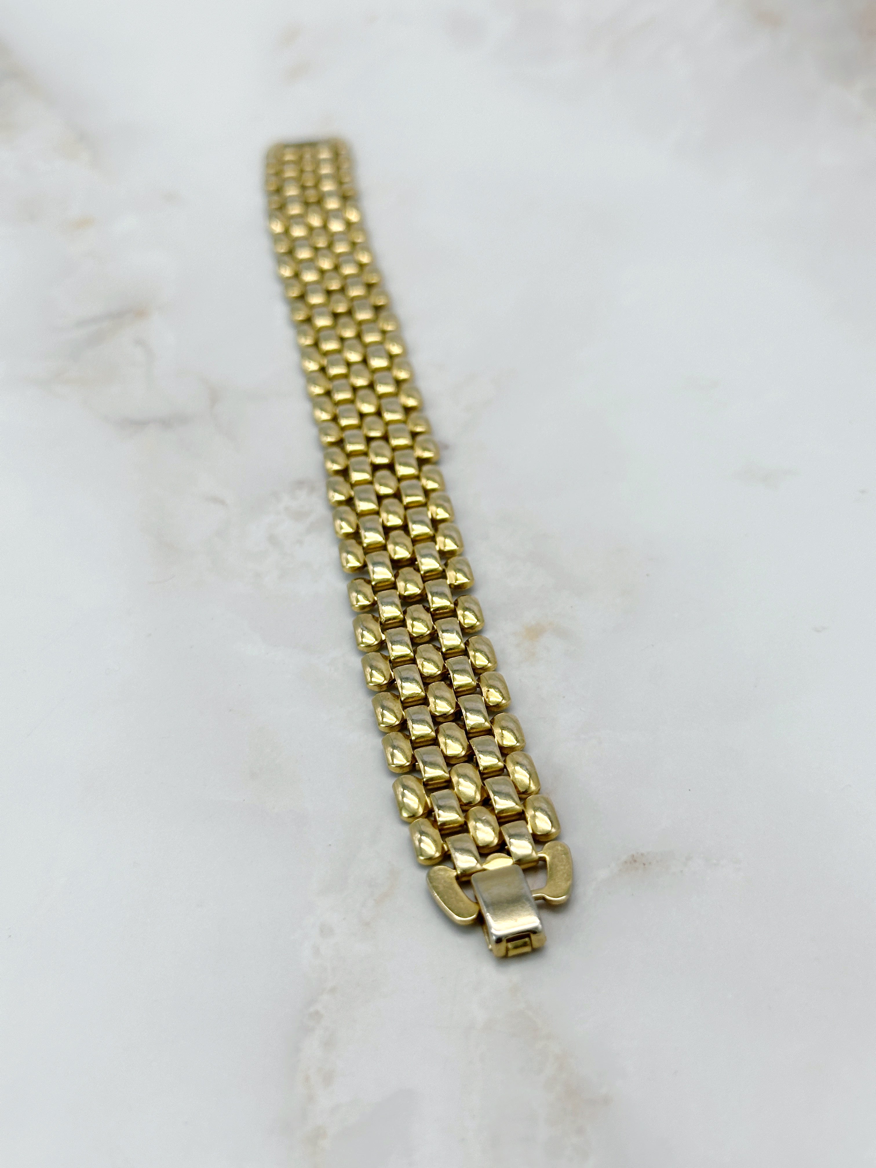 Breites Vintage Gliederarmband mit feiner Struktur