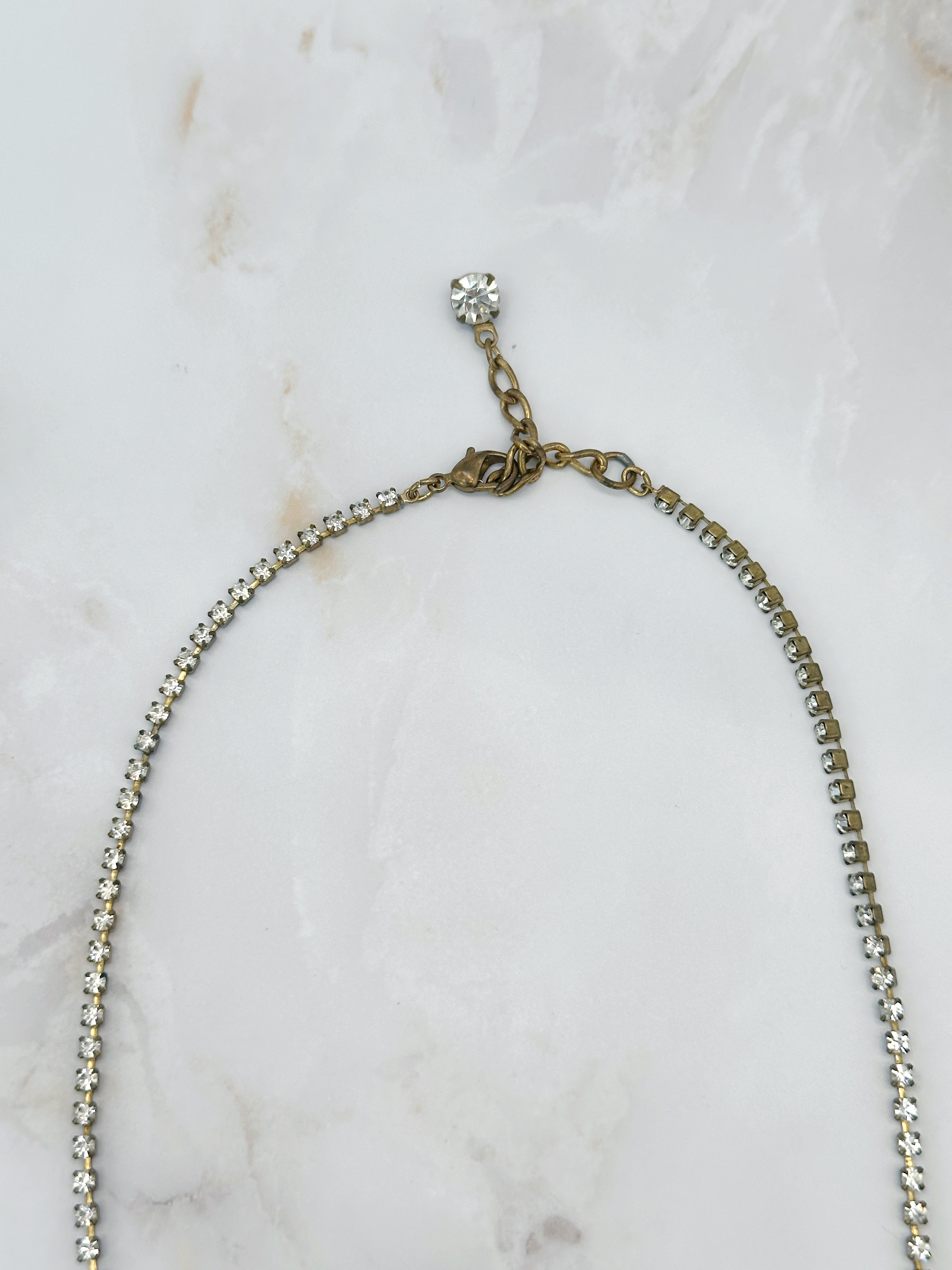Elegante Vintage Art Déco Strasskette aus Böhmen, 1940er/50er Jahre
