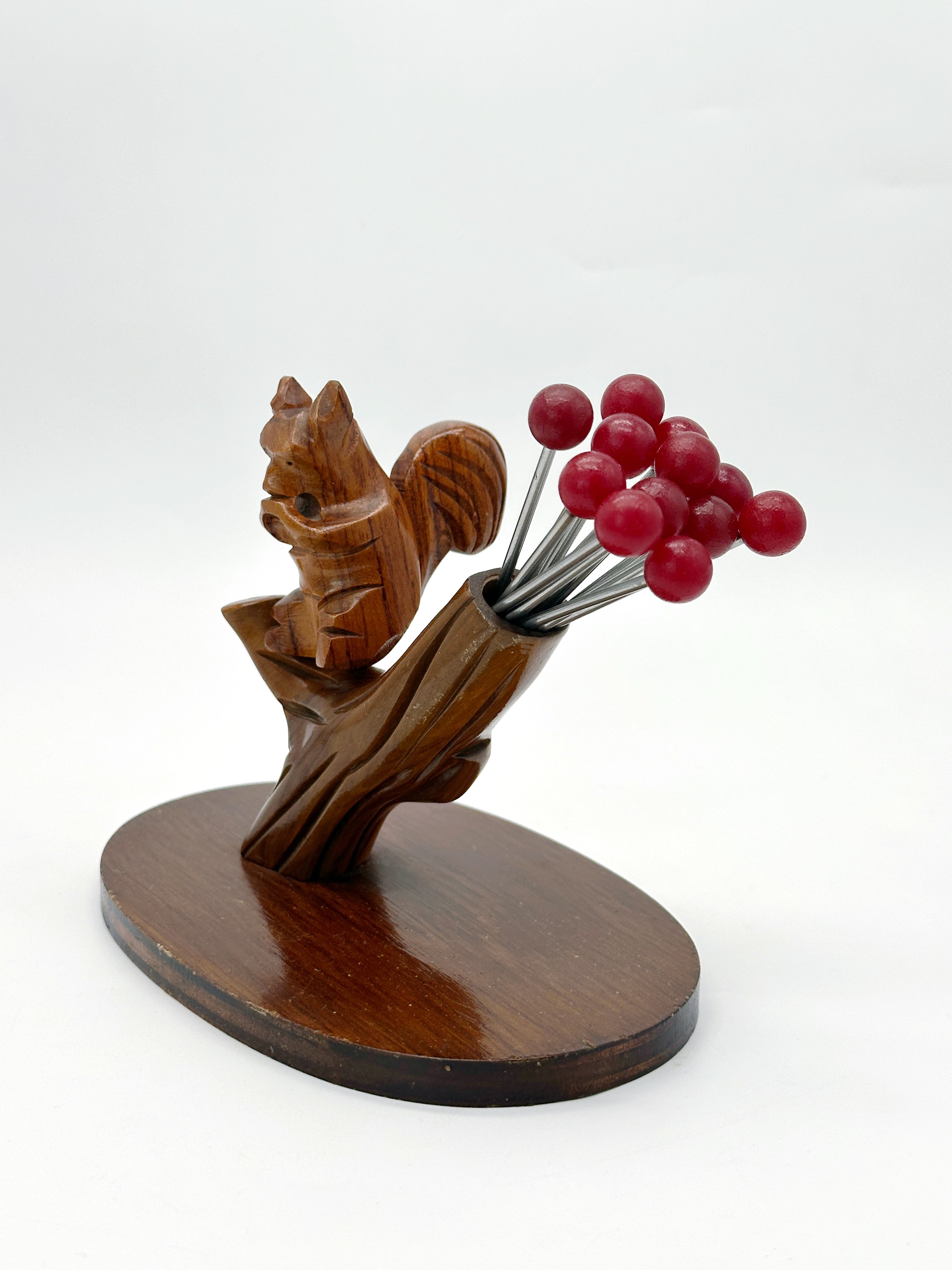 Vintage Eichhörnchen Aperitif-Set mit Spießchen