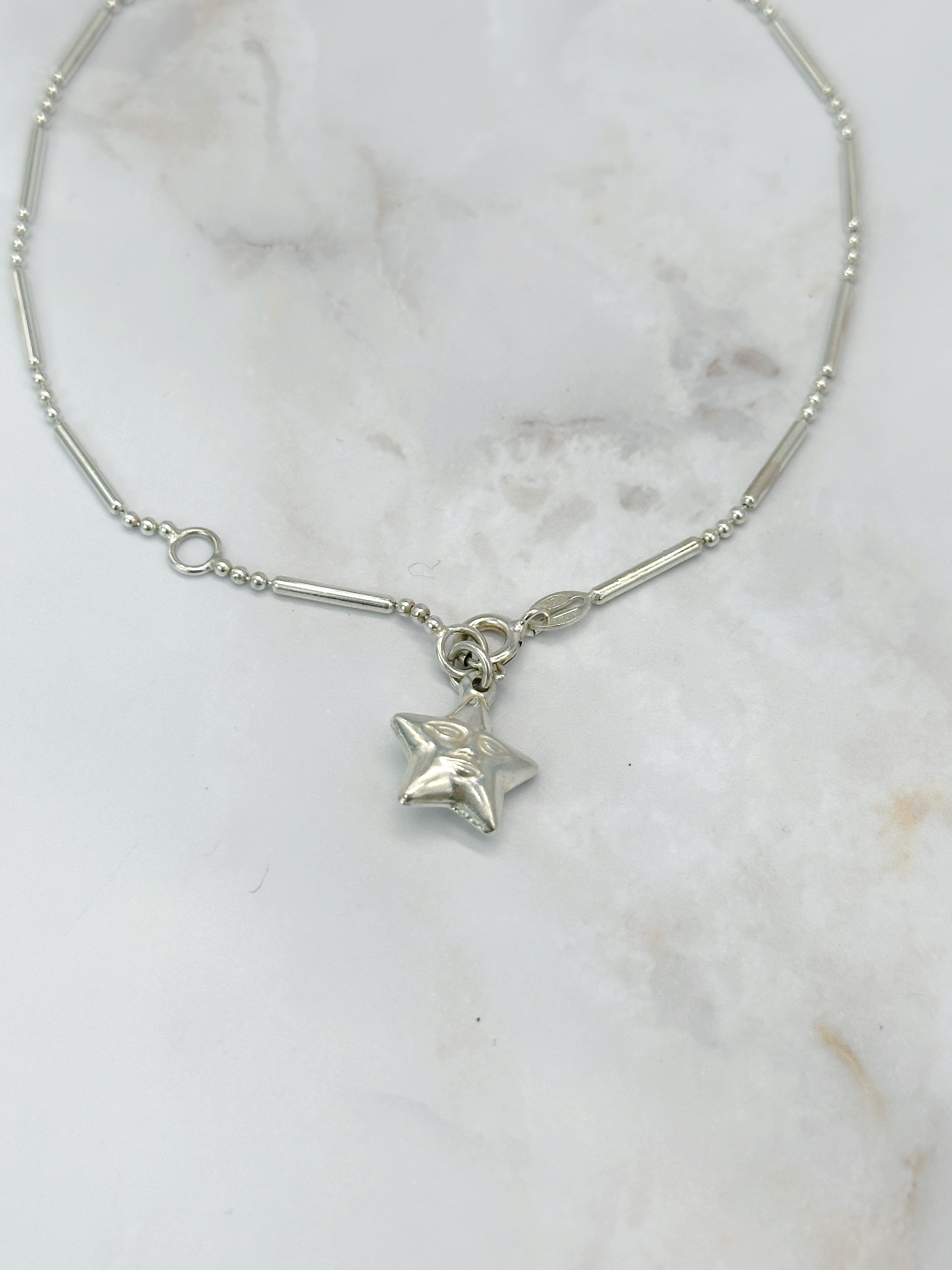 Feines Silber Fußkettchen mit Sternanhänger