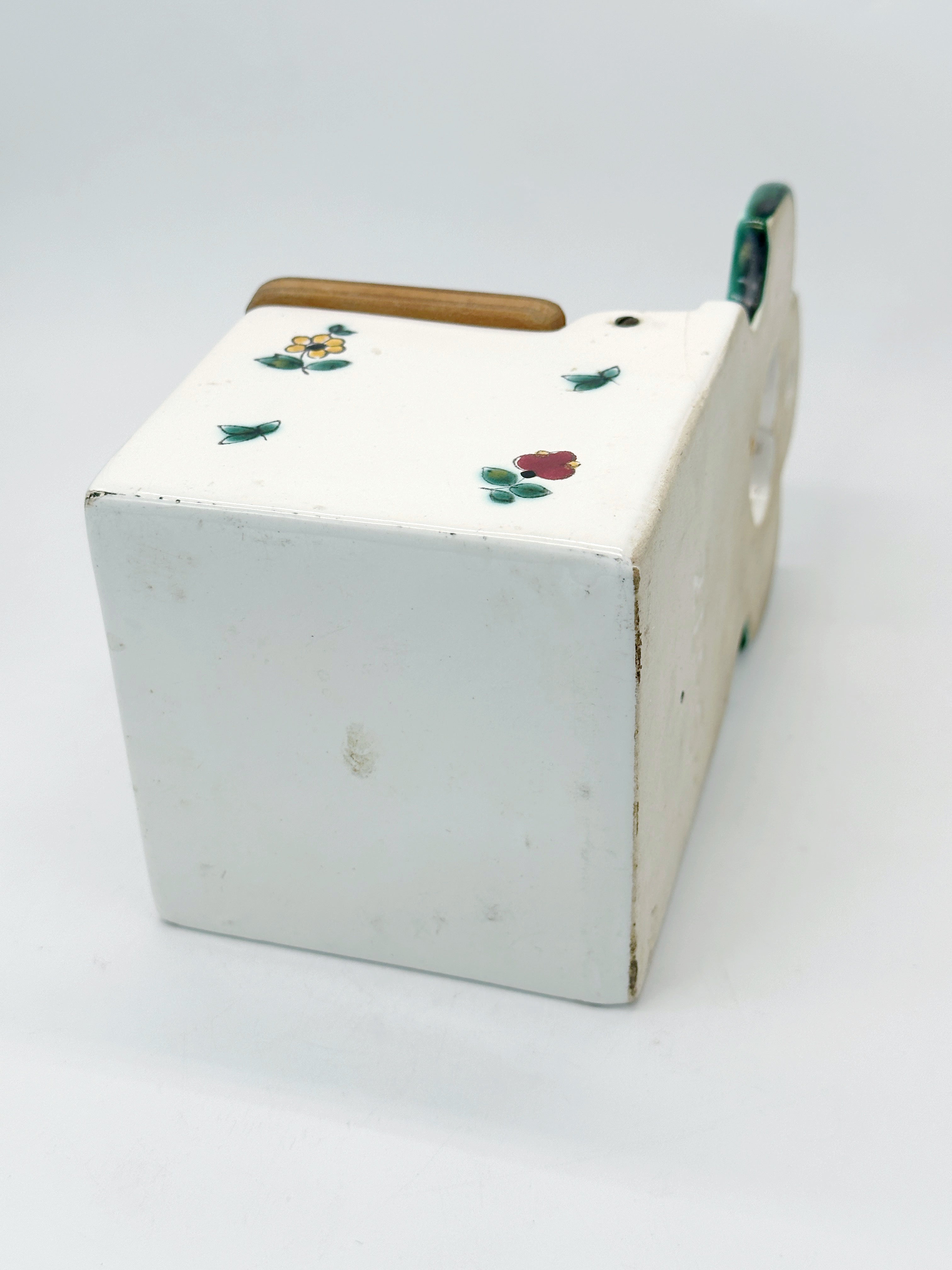 Vintage Gmundner Keramik Salzfass mit Streublumen-Dekor