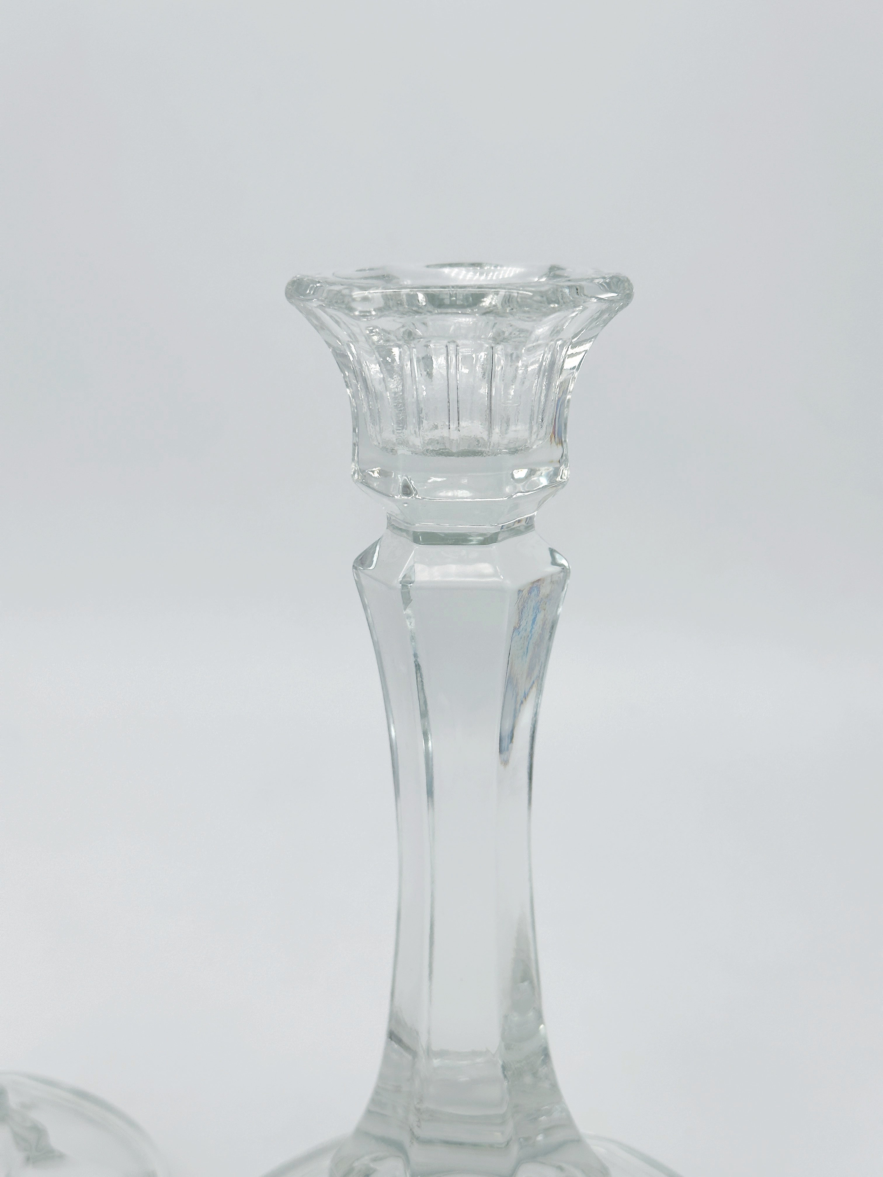 Paar Vintage Kerzenständer Glas