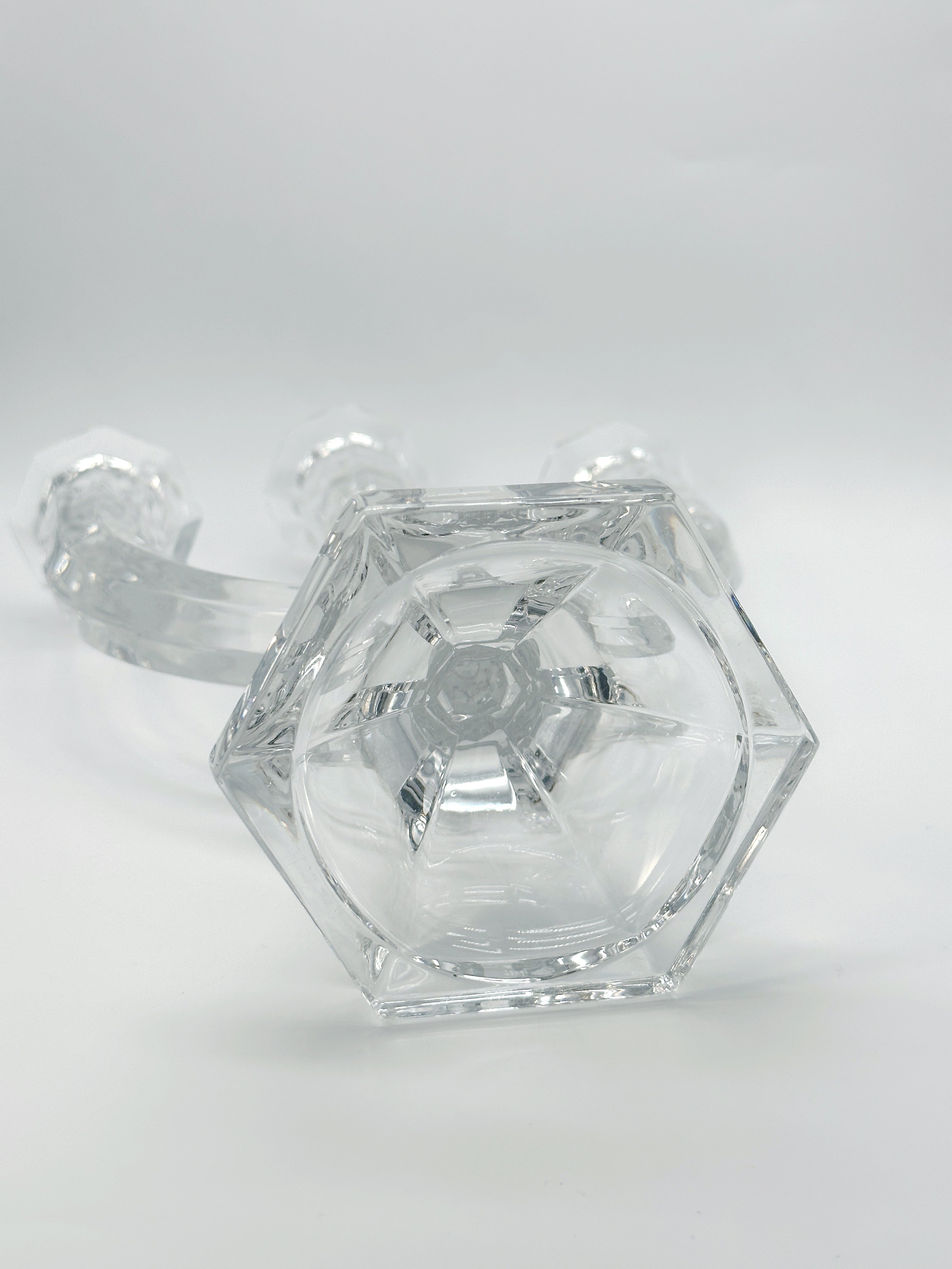 Eleganter 3-flammiger Kerzenständer aus Kristallglas