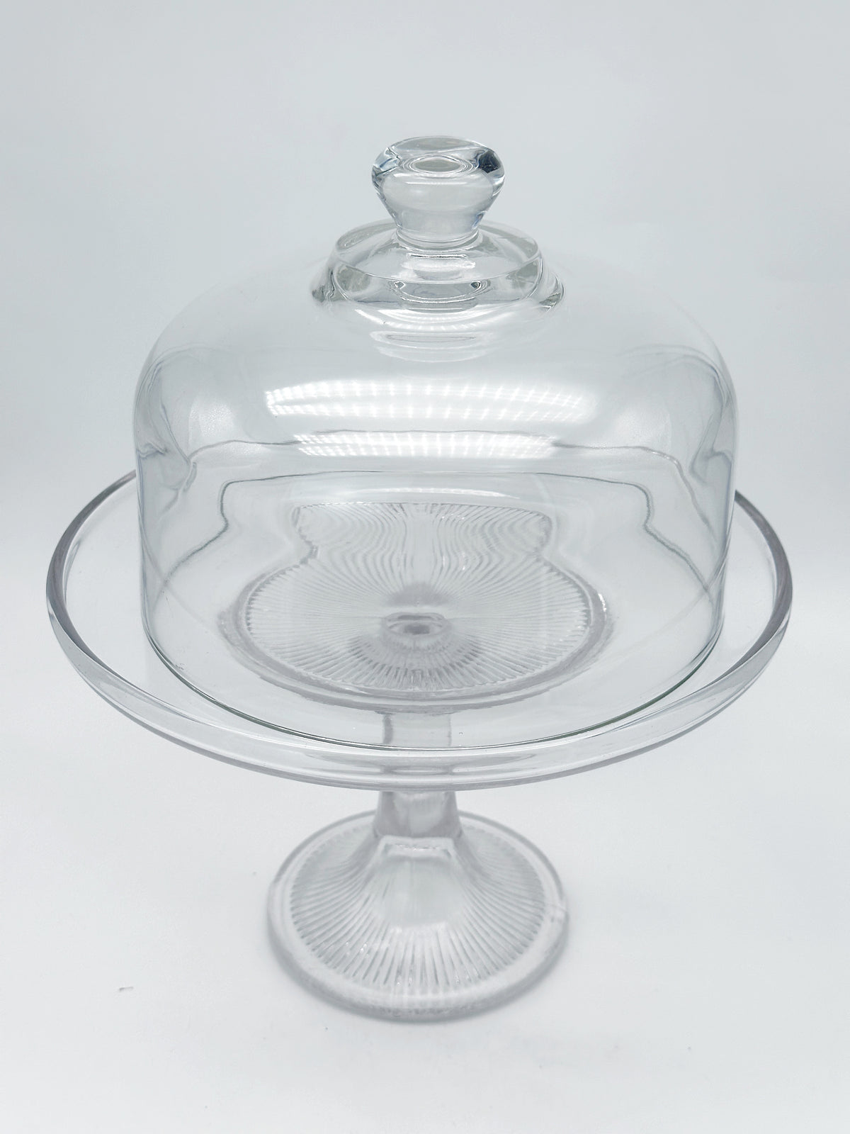 Vintage Käseglocke / Tortenständer aus Pressglas