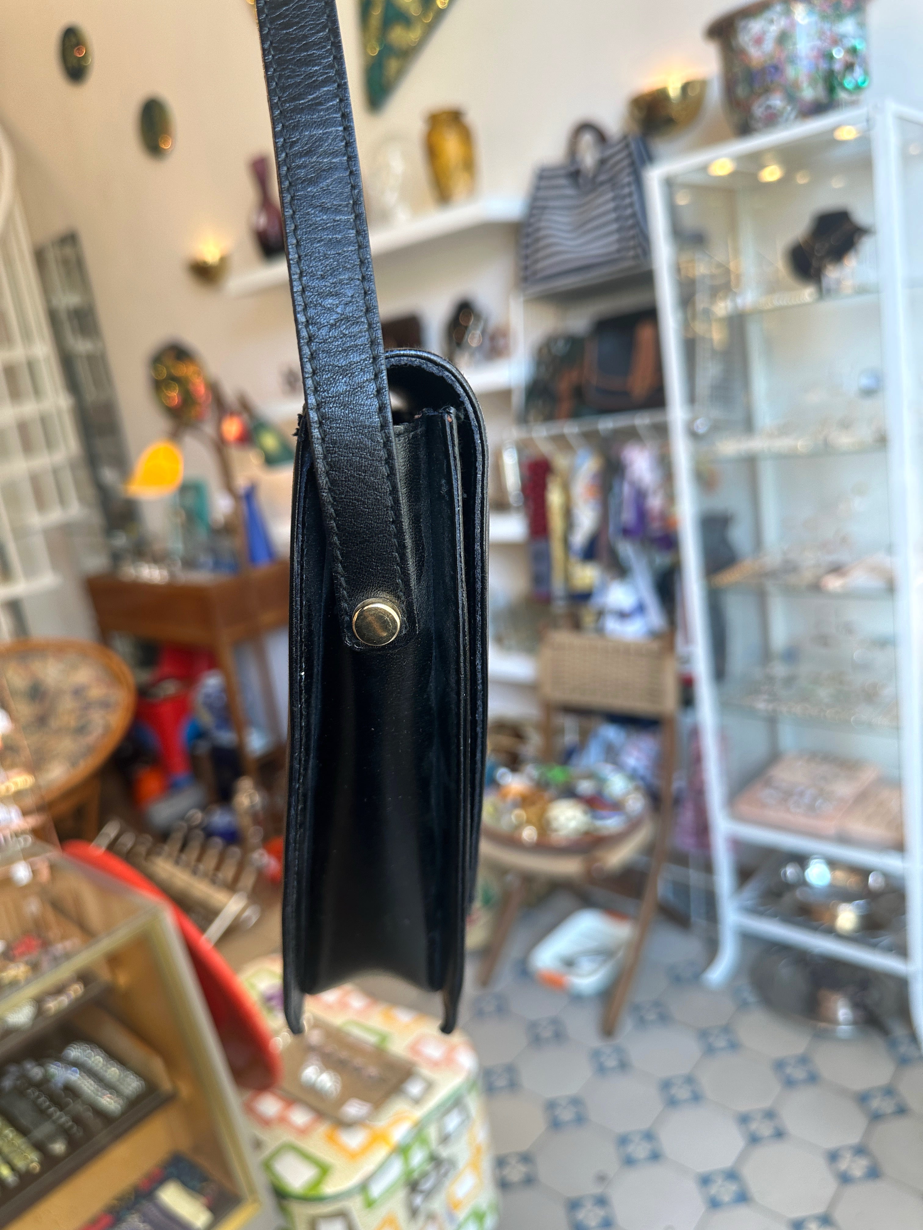 Vintage Ledertasche von Talja in Schwarz | Made in Italy