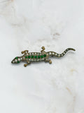 Salamander brooch with rhinestones