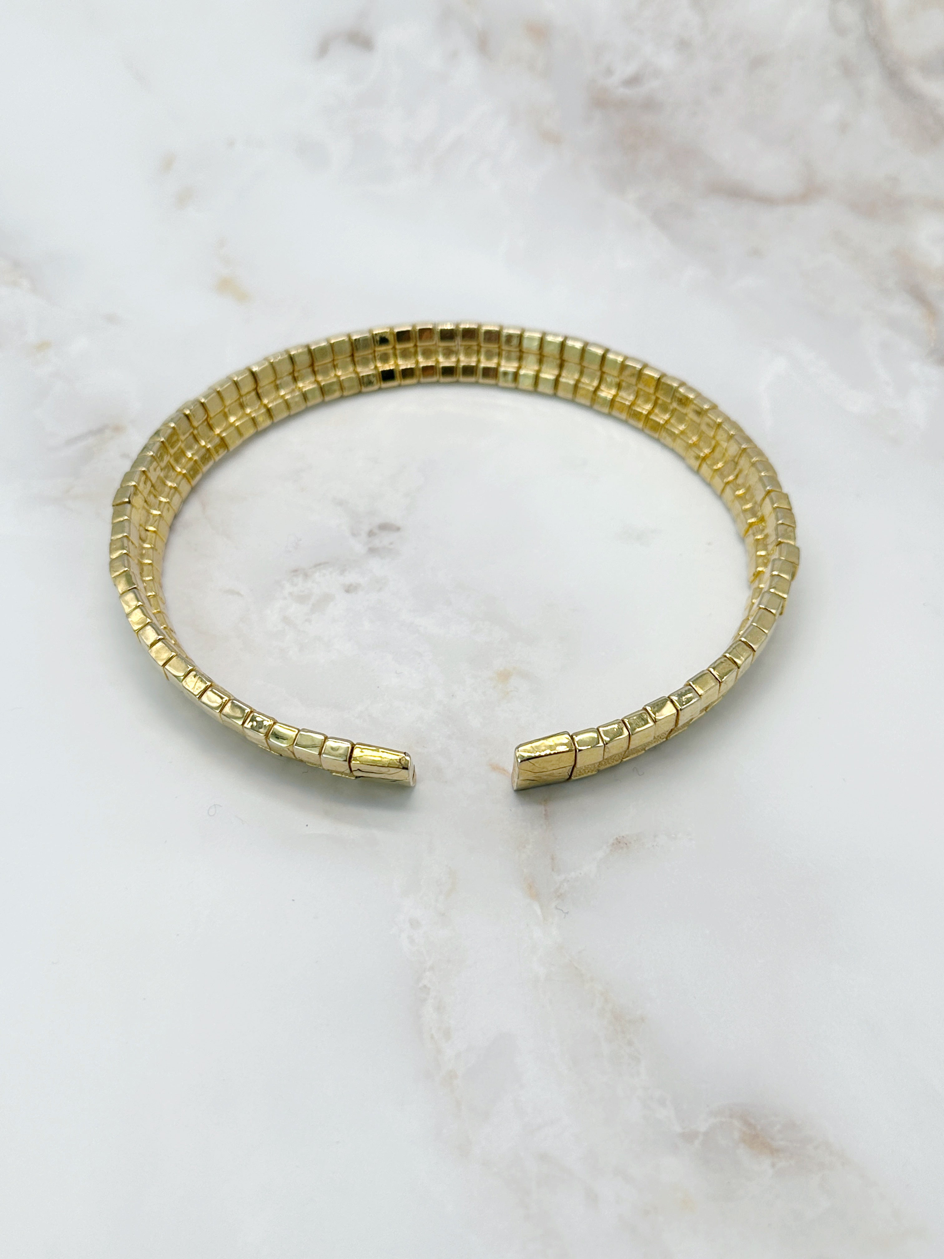 Ausgefallener Vintage Choker mit Kristallbaguetten, vergoldet