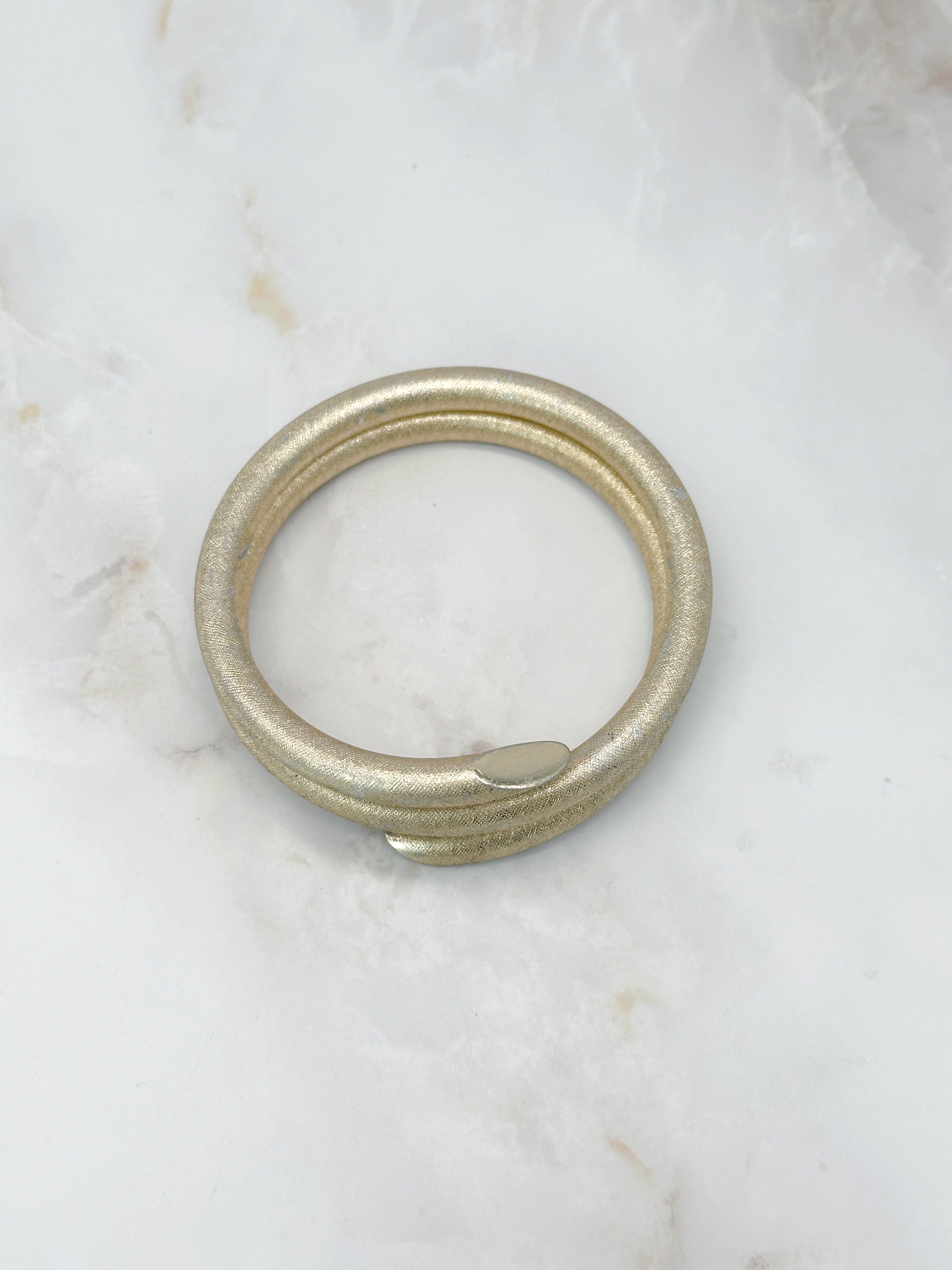 Vintage Armreif in Spiralform, matt vergoldet