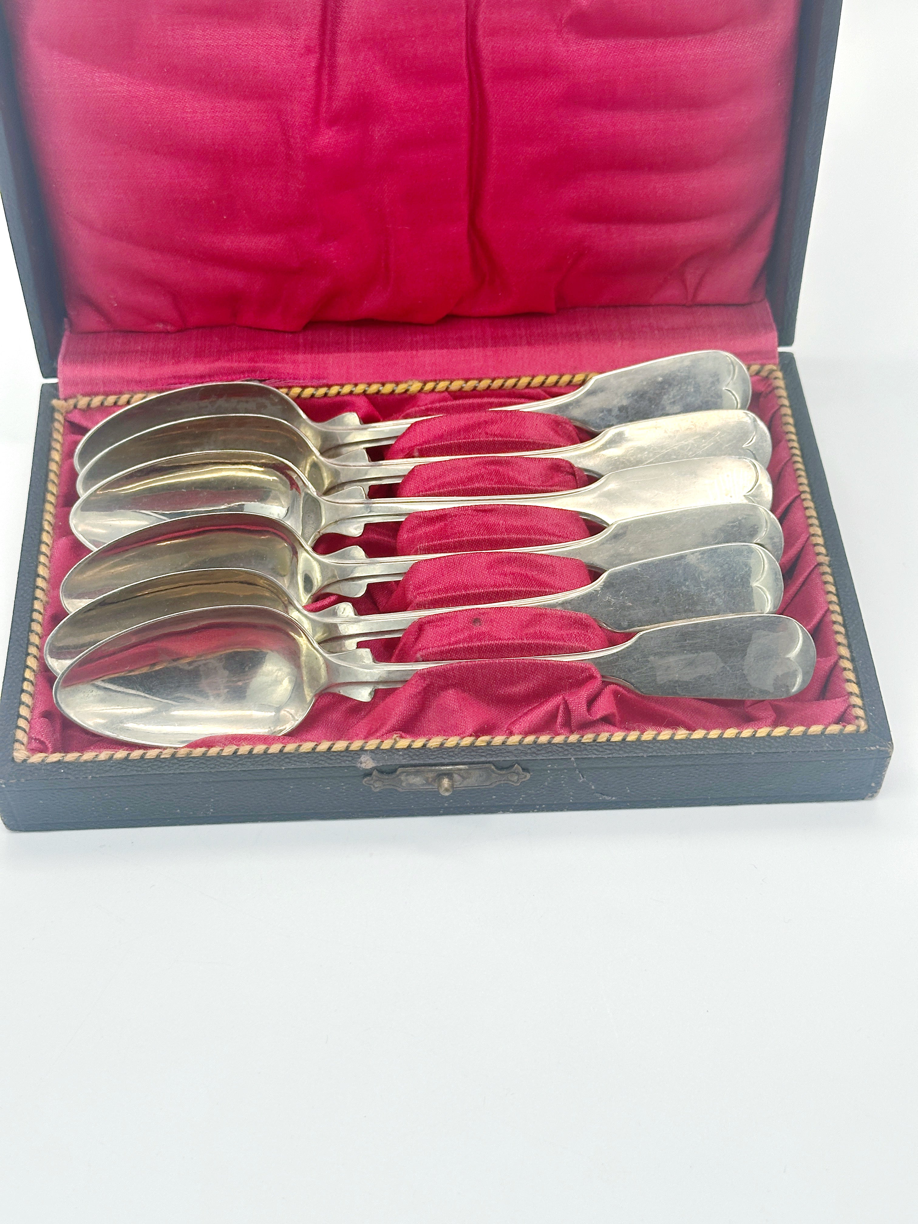 6 antike Jugendstil-Löffel von Clarfeld & Springmeyer in Originalbox