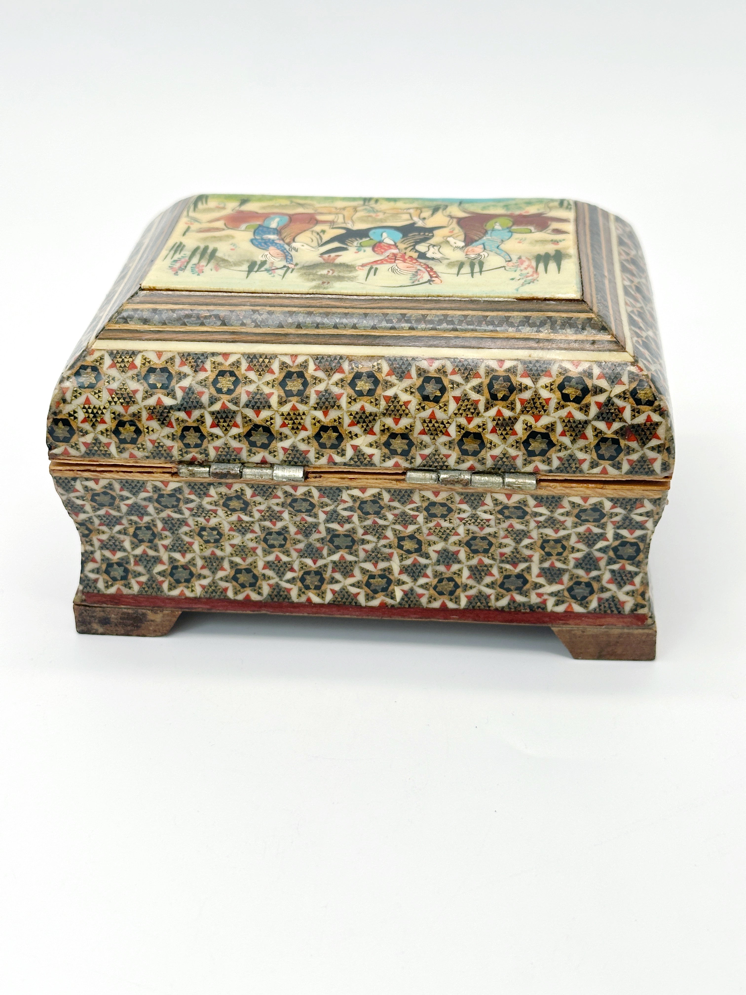 Vintage Holzschatulle mit Persischer Einlegearbeit