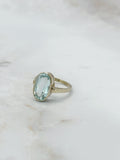 Vintage Ring in 585 Gelbgold mit ovalem Aquamarin