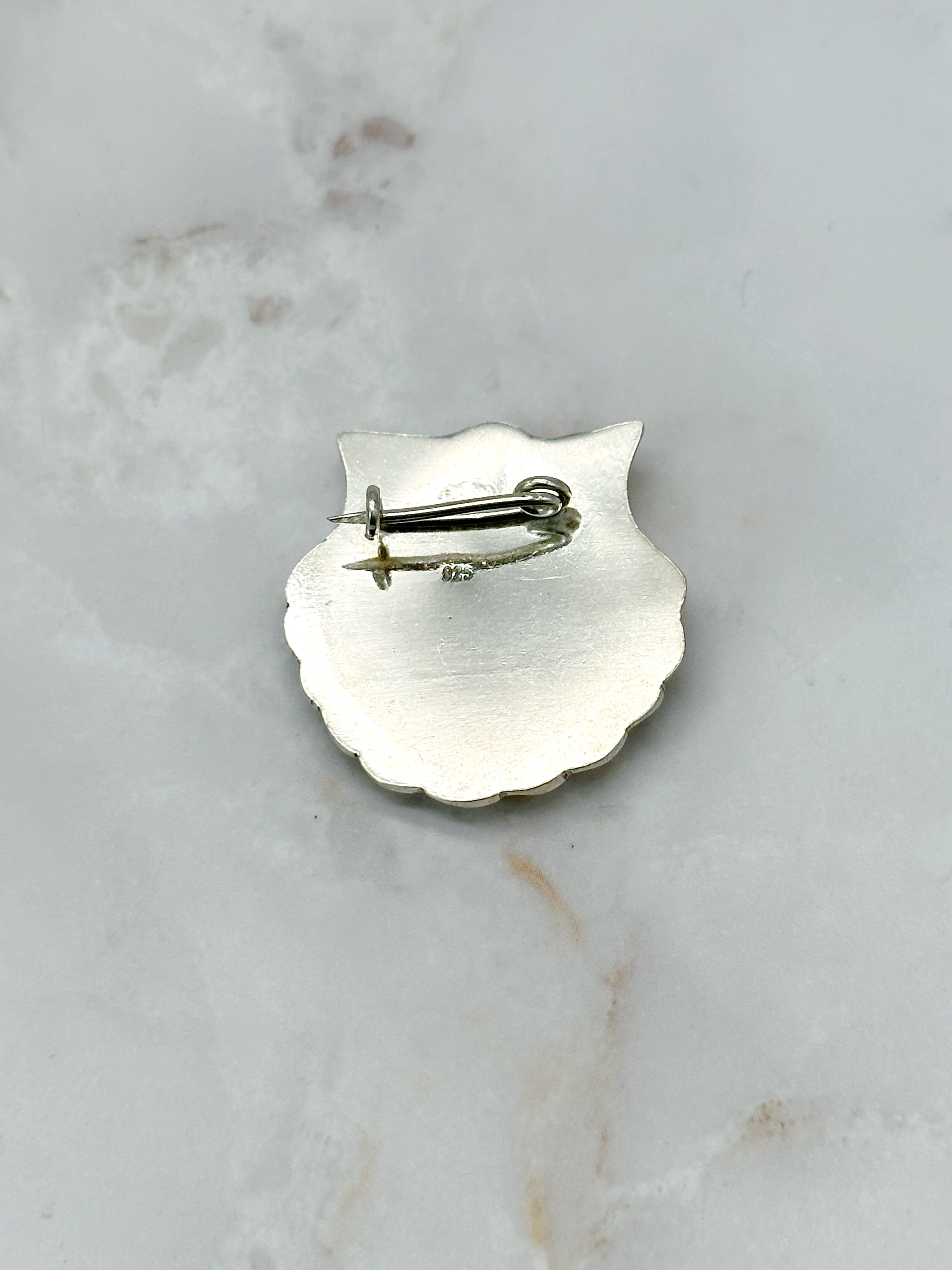 Muschelbrosche aus 925 Sterling Silber