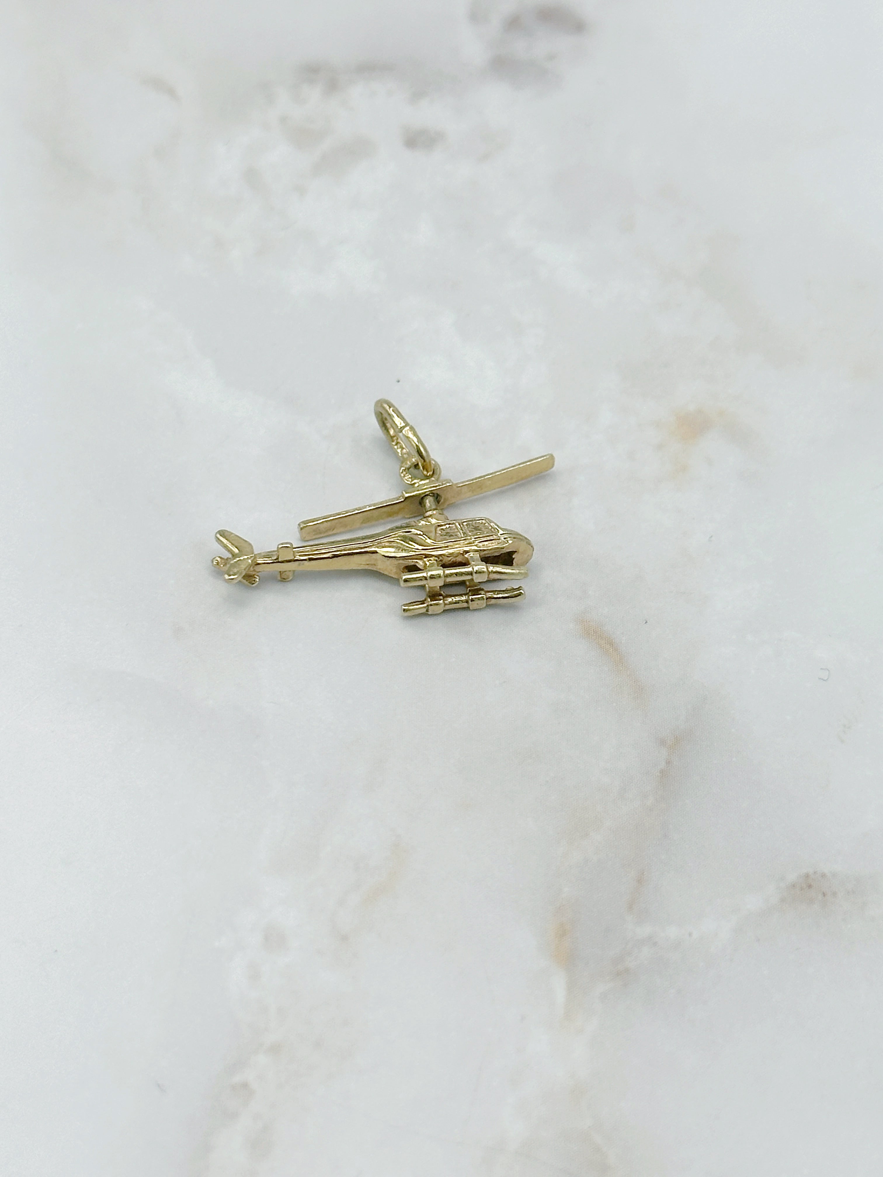 Vintage Helikopter Anhänger in 585 Gelbgold
