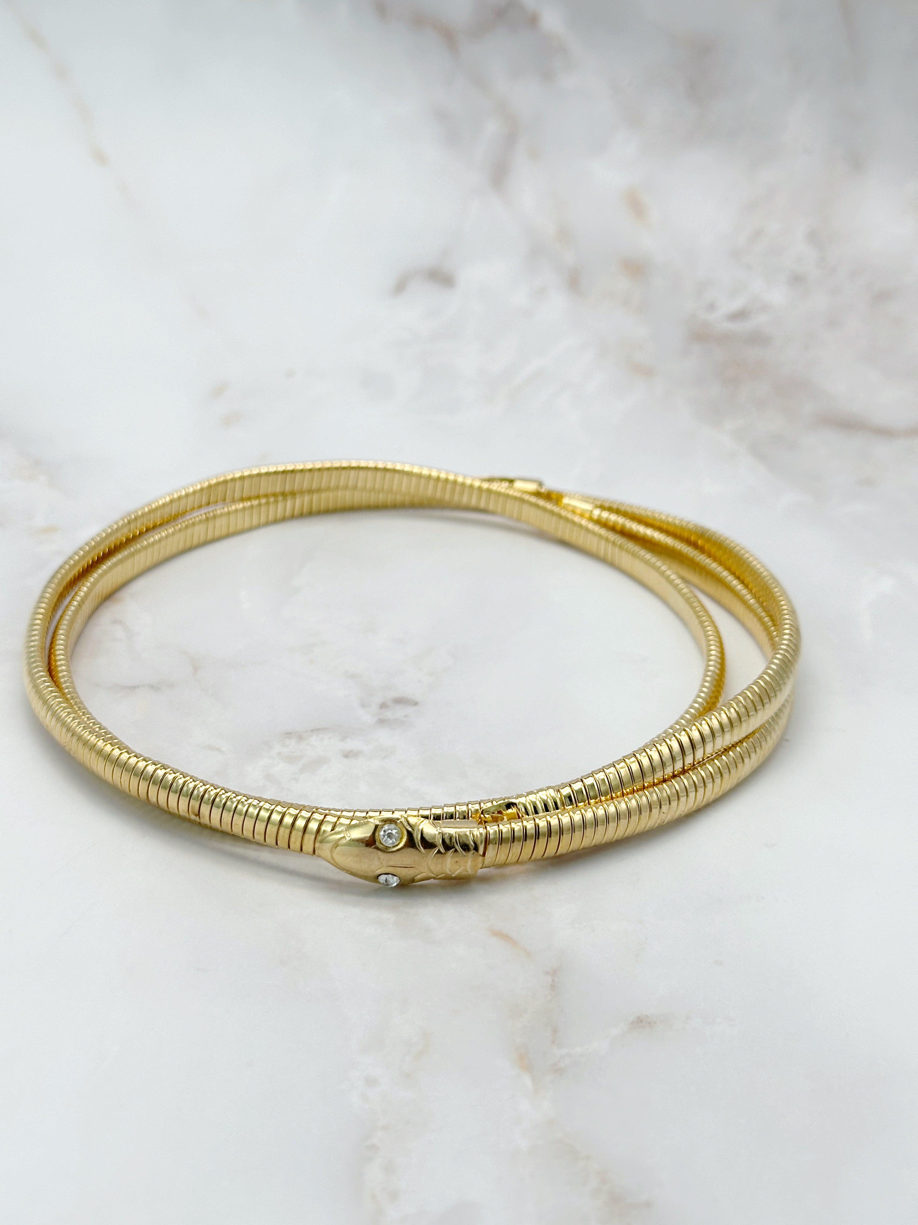 Vintage Choker mit Schlangenkette und Schlangenmotiv