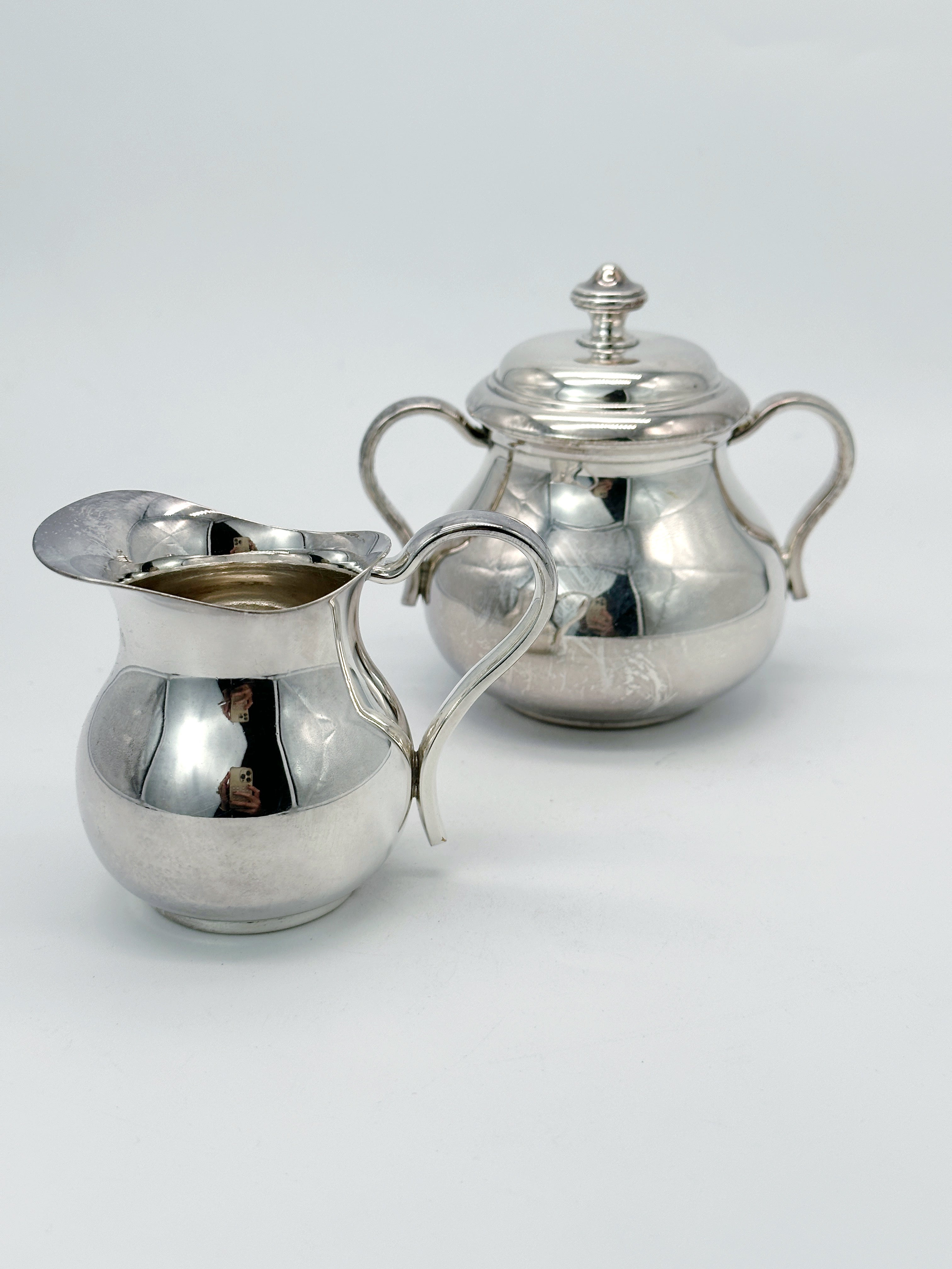 Antikes Milch & Zucker Set von Christofle um 1920, versilbert