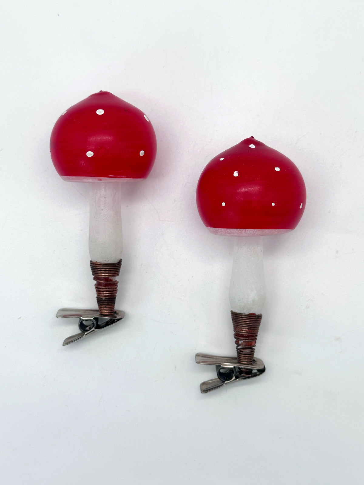 Vintage-Fliegenpilz aus Glas zum Aufklippen – besonderer Christbaumschmuck