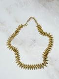 Vergoldete Vintage Gliederkette mit spitz zulaufenden Elementen
