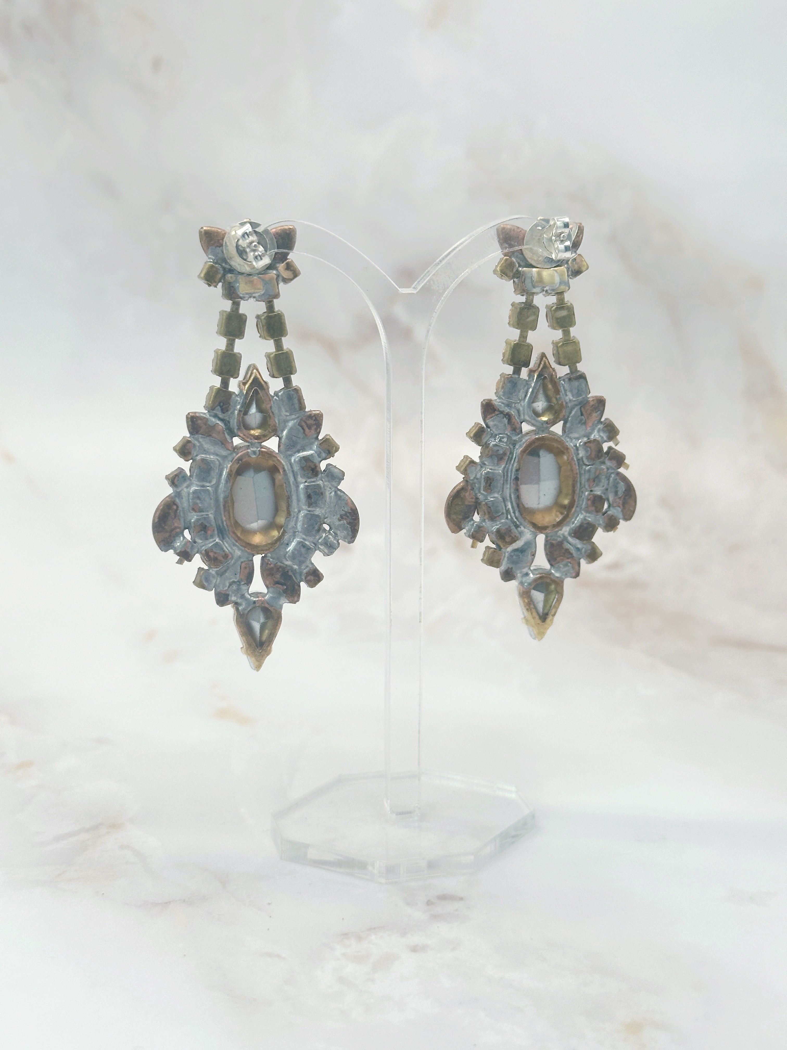 Prächtige Kristall Ohrhänger mit 925 Silber Stecker