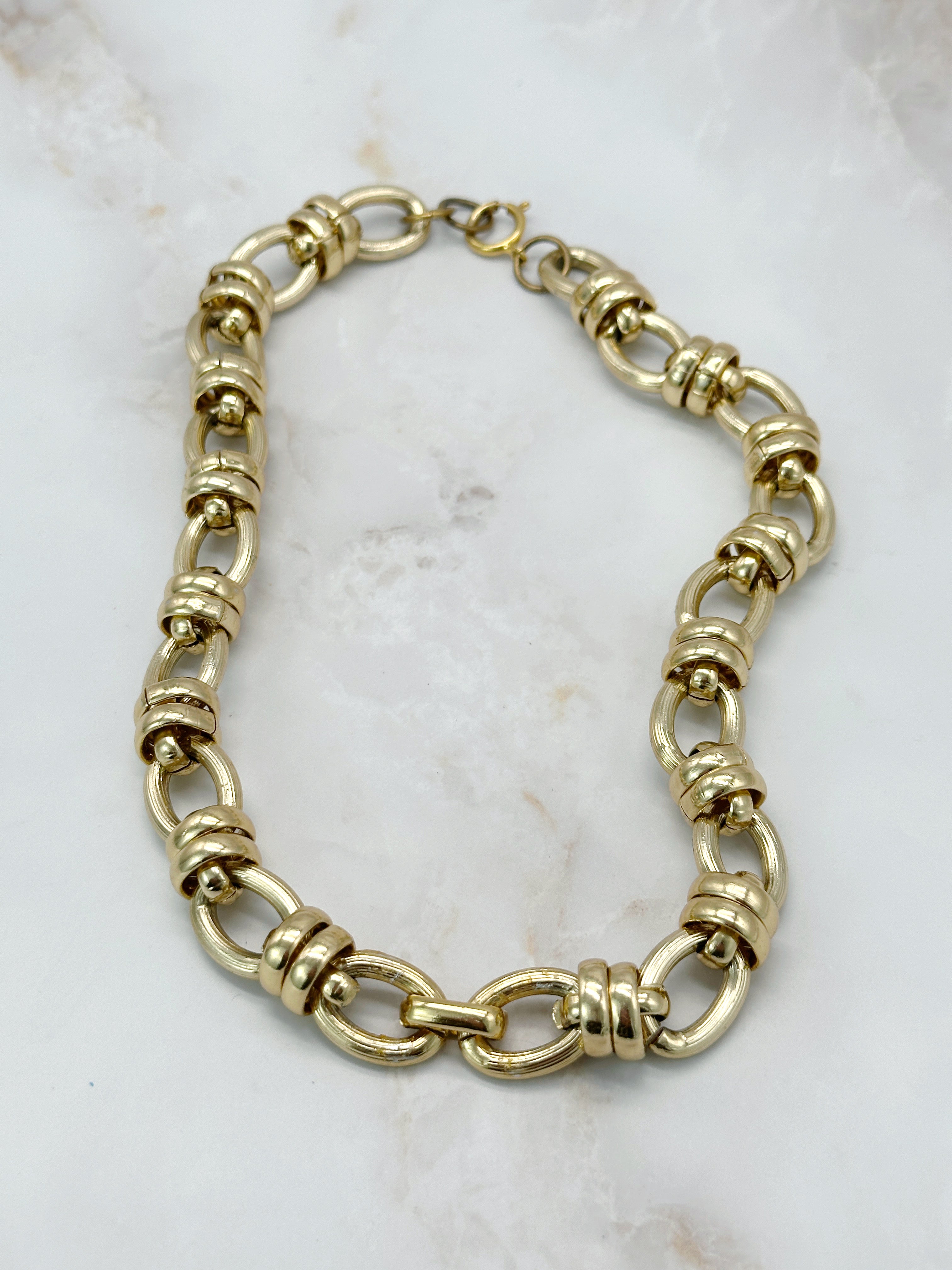 Klassische Vintage Gliederkette Vergoldet