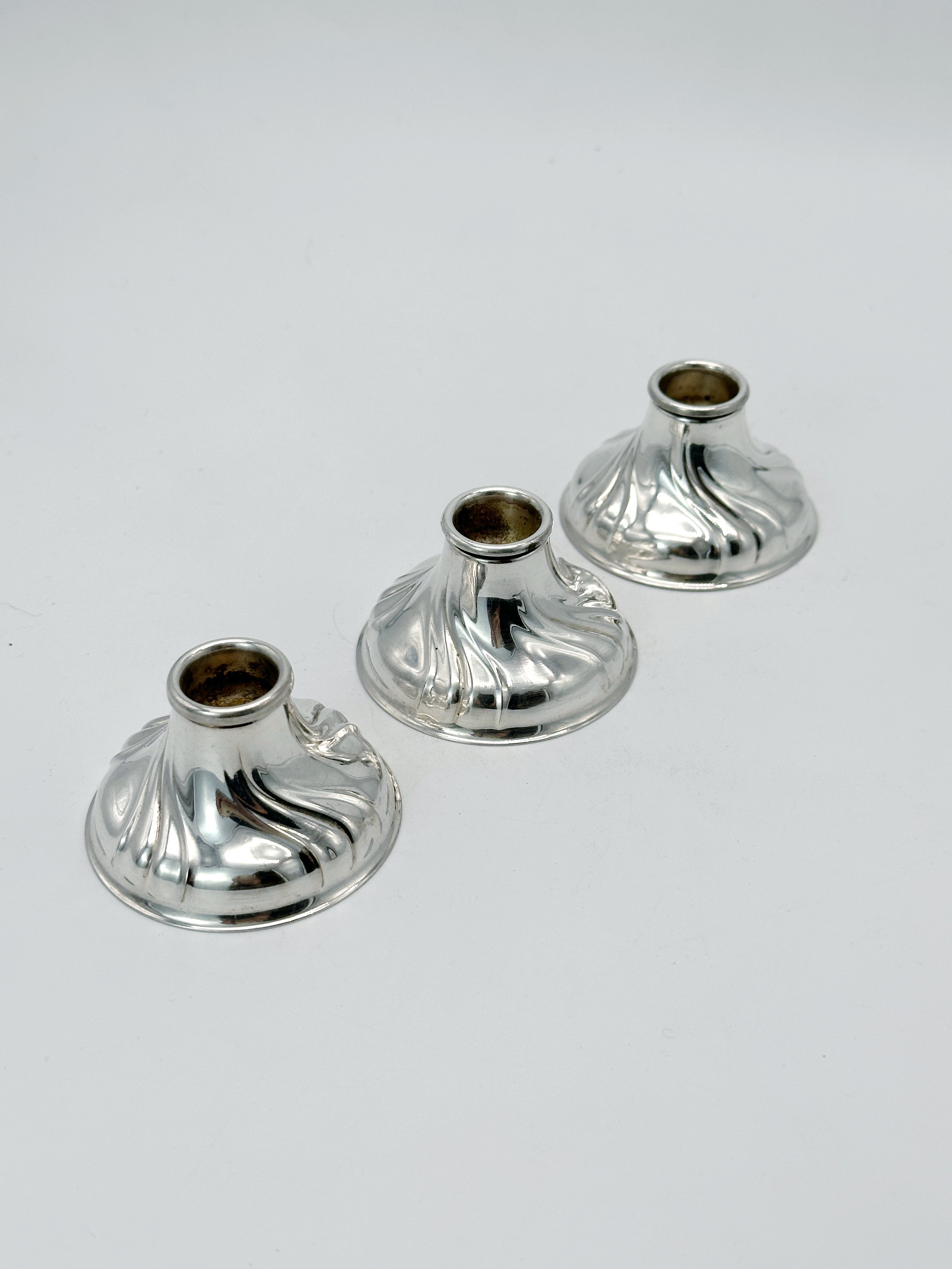 3er Set Vintage Kerzenständer von WMF, 50er Jahre, versilbert