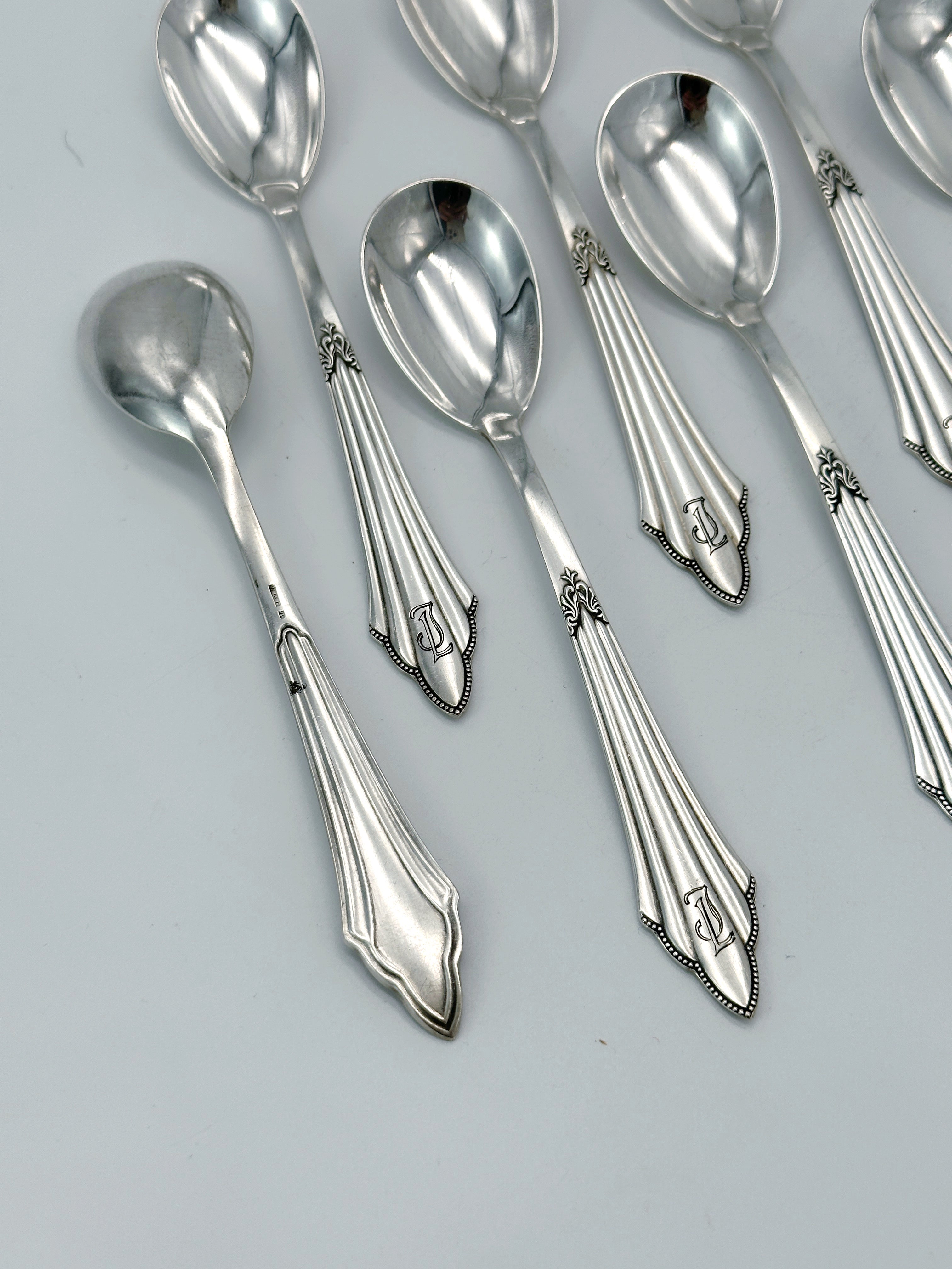 Set 12 antike Teelöffel von WMF um 1910, versilbert
