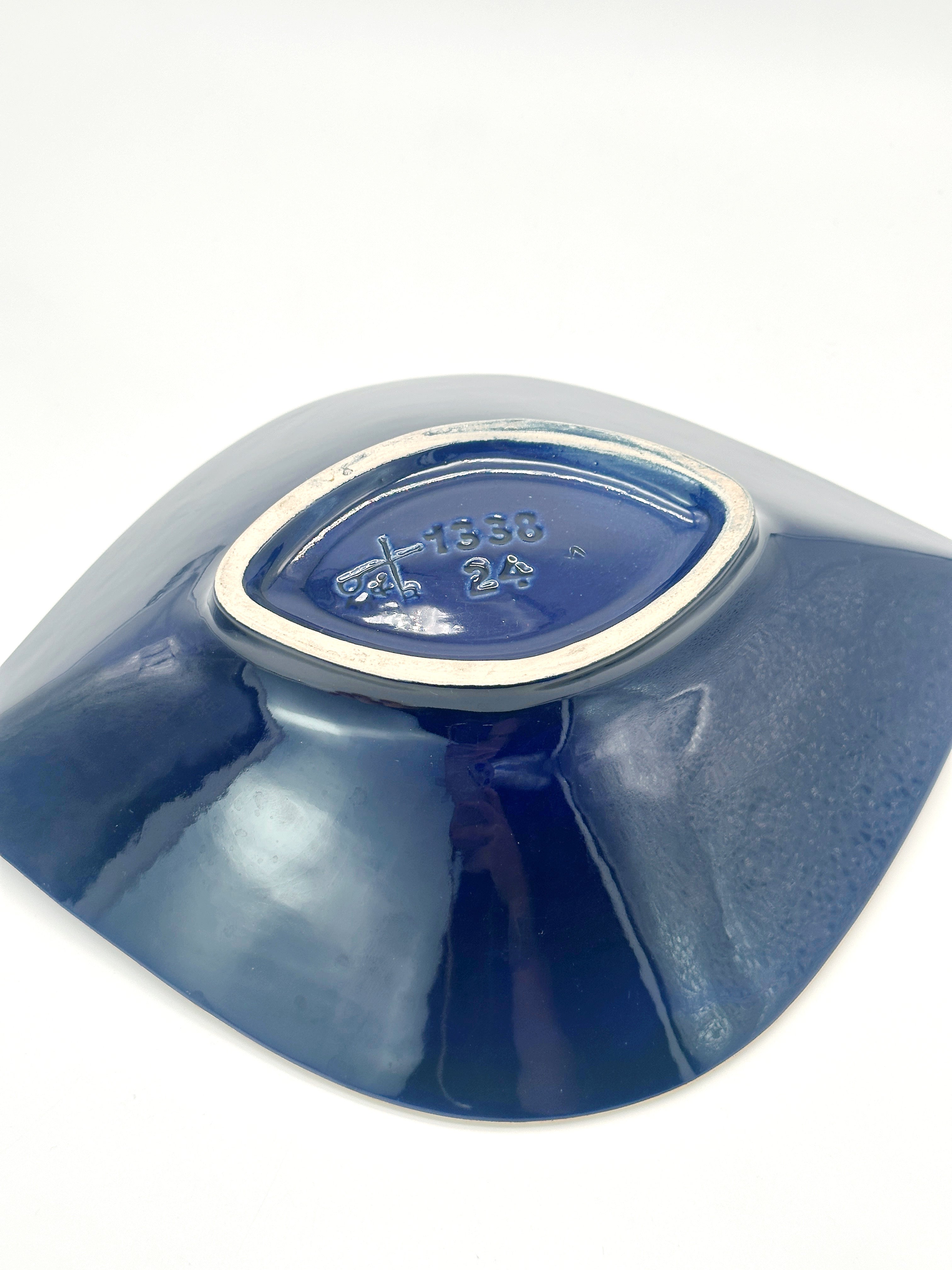 Vintage Keramikschale von Dümler & Breiden Kobaltblau