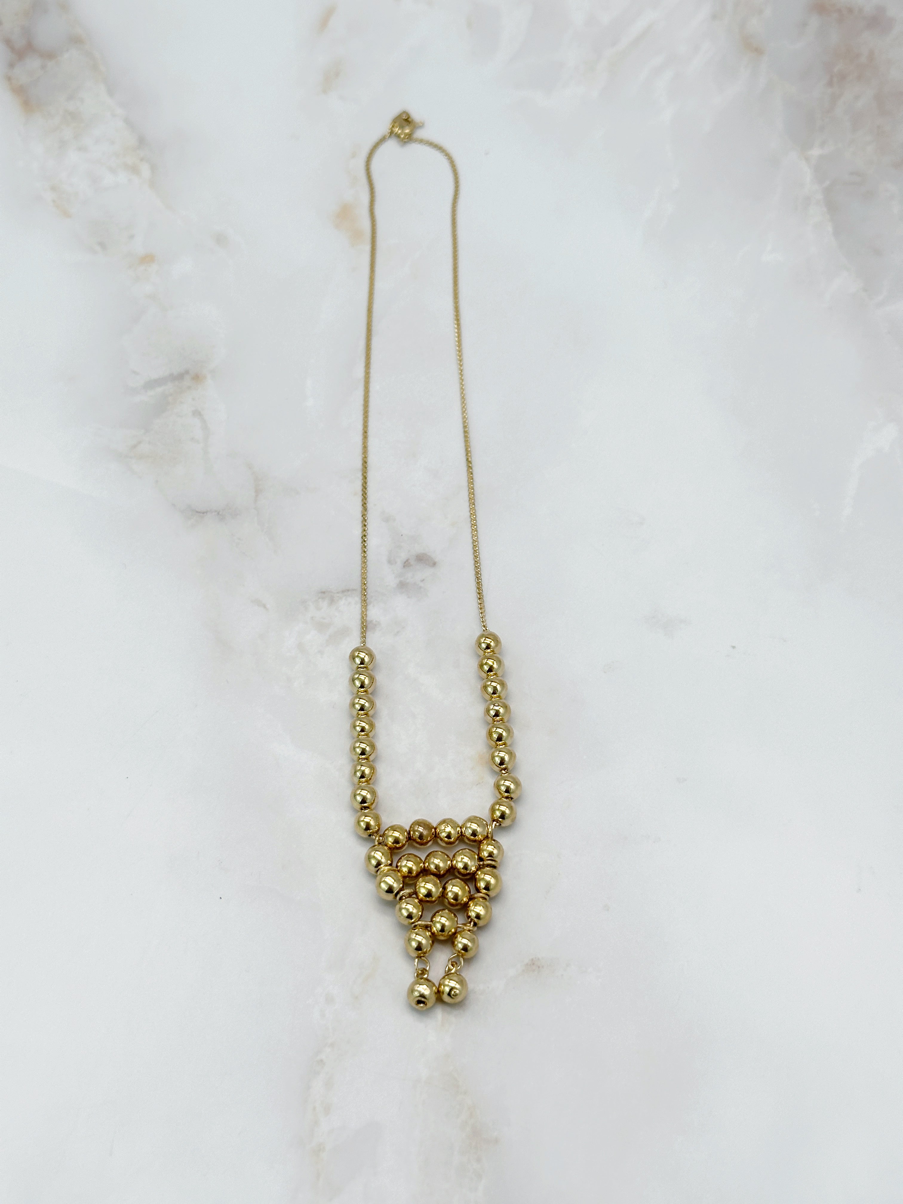 Vintage Halskette mit Kugeldesign und feiner vergoldeter Kette