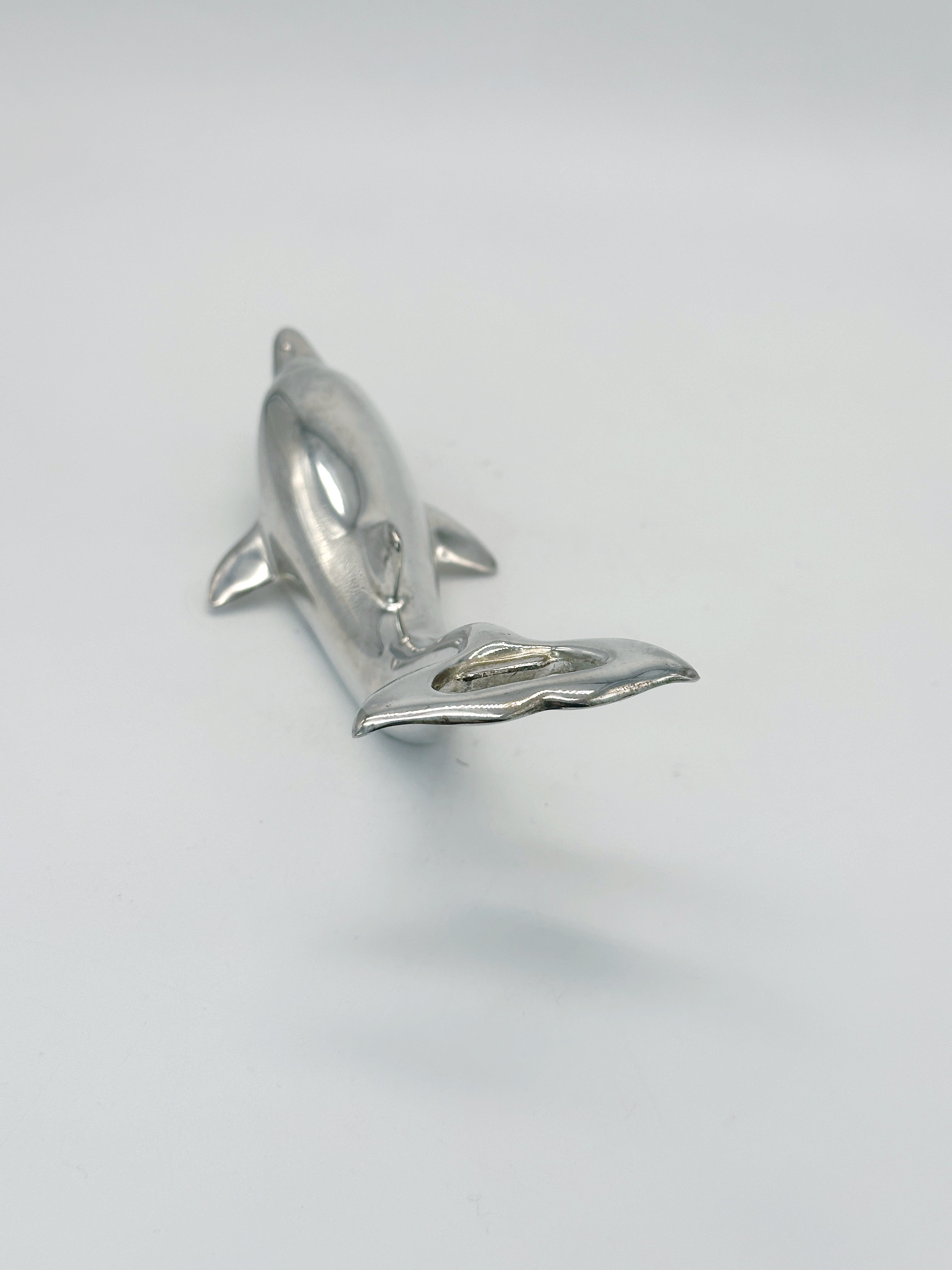 Vintage Flaschenöffner & Stopfen Delfin versilbert