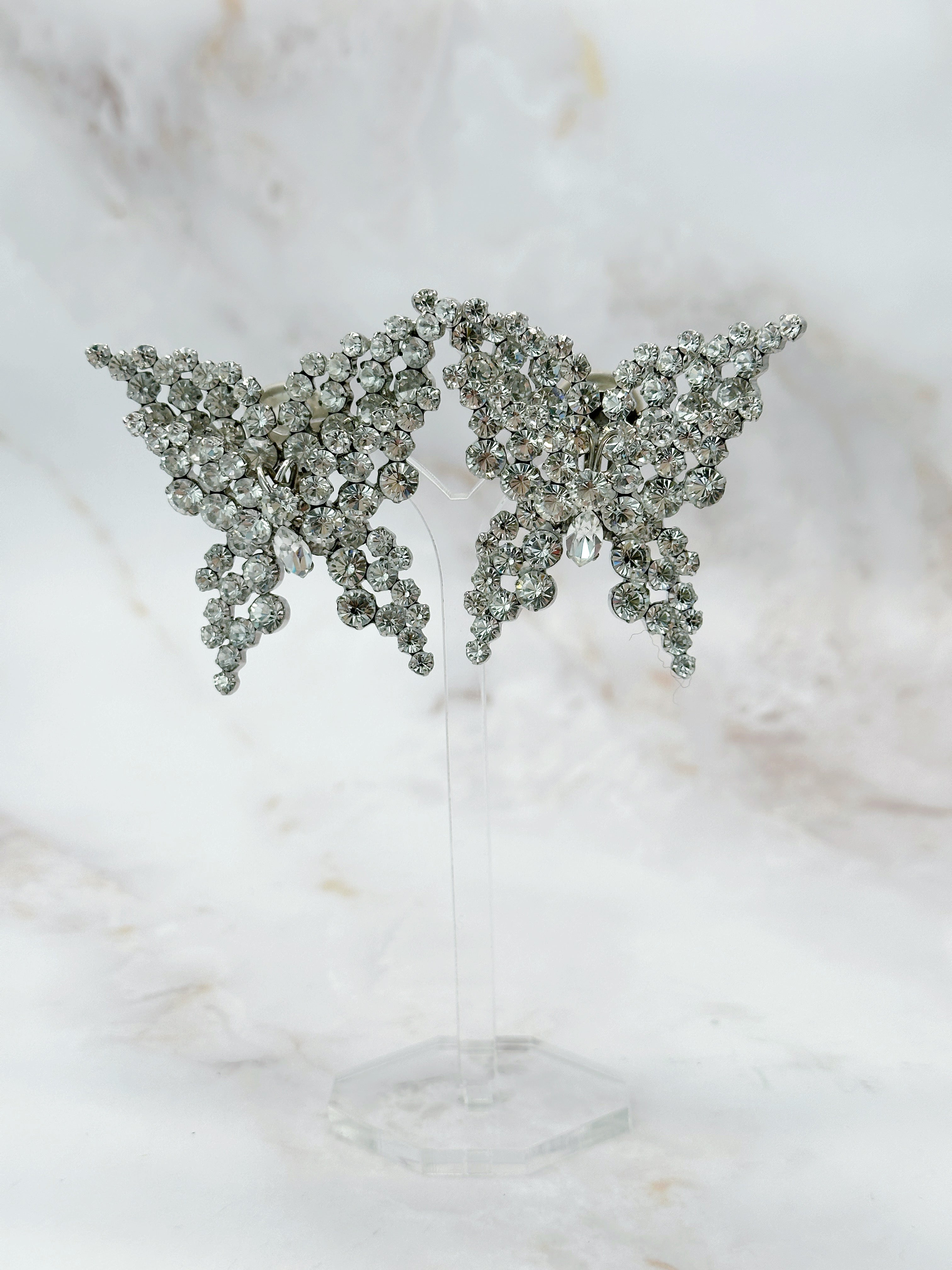 Vintage Ohrclips mit Schmetterlings-Design von Agatha Paris