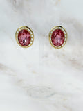 Statement Vintage Ohrringe mit pinkem Glaskristall