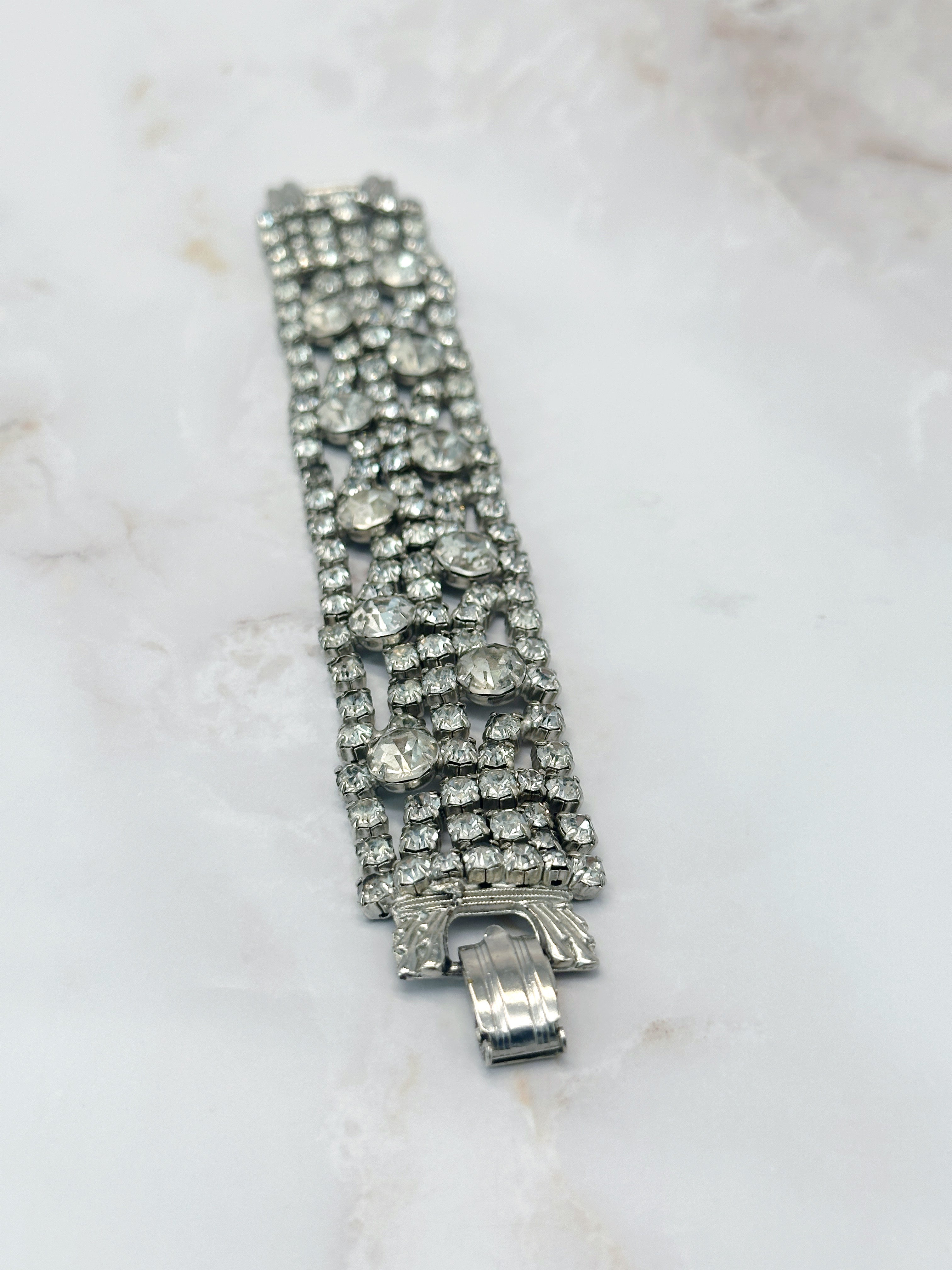 Opulentes Vintage Strass Armband im Stil der 40er Jahre